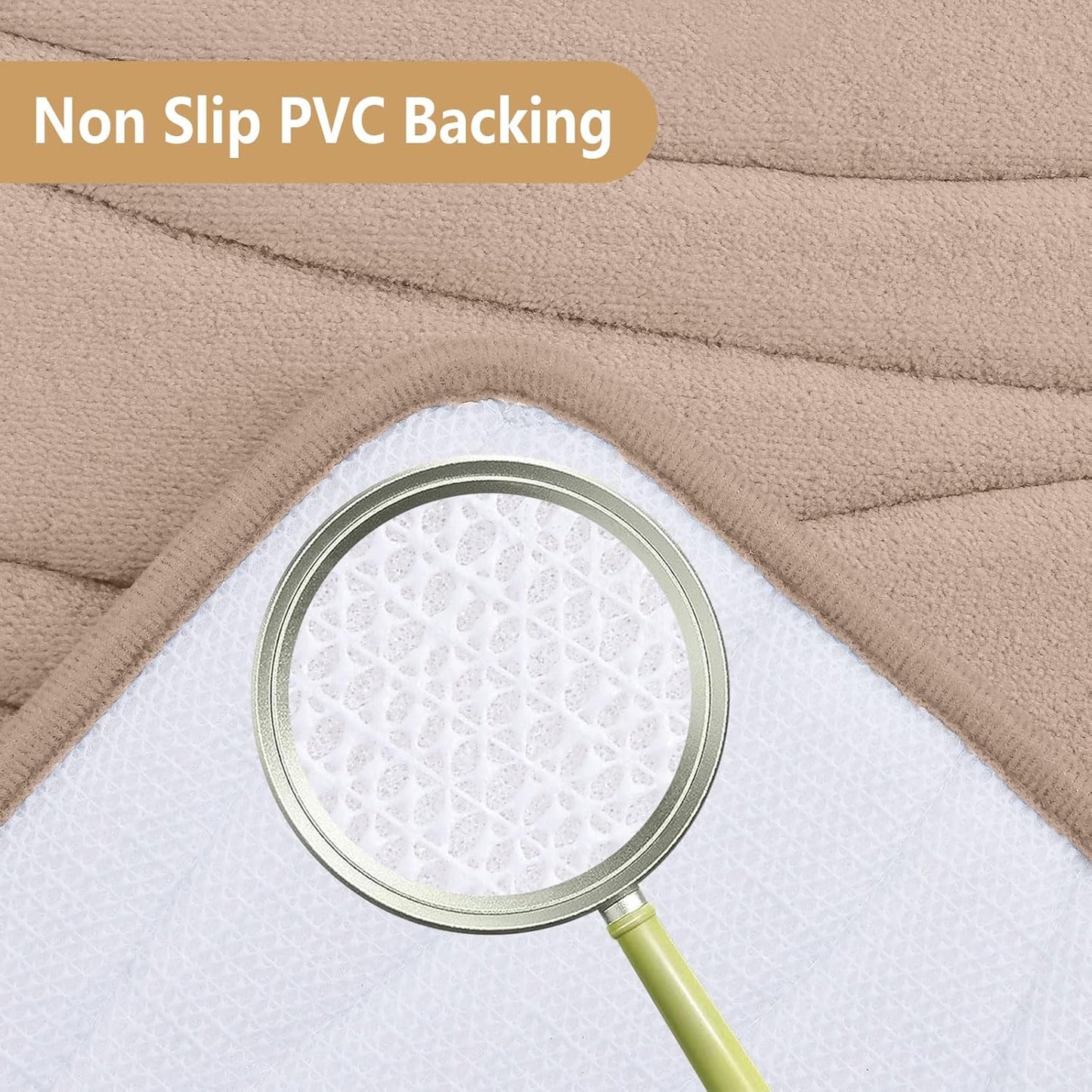 Buganda Memory Foam Bathroom Rug Mat 30x20, Extra Soft and Absorbent Bath Mats, Non-Slip and Machine Washable Bath Rugs for Bathroom Floor,Tub and Shower, Camel