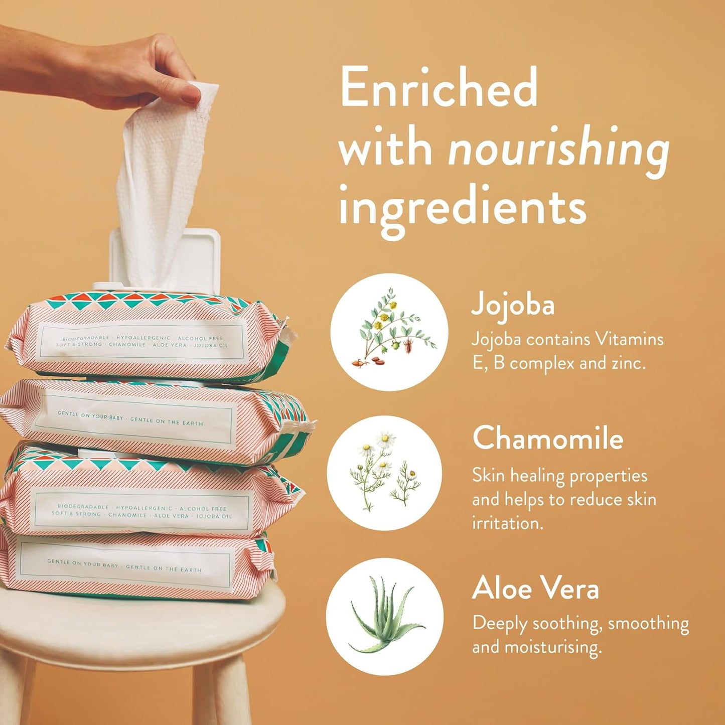 JOONYA Unscented Baby Wipes — Plant-Based, Fragrance-Free Diaper Wipes | Hypoallergenic, Non-Toxic, Compostable & Biodegradable Wet Wipes for Sensitive Newborn Skin | 3 Packs of 80 Wipes (240 Total)