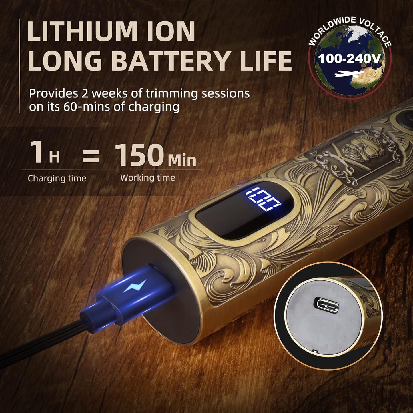 Ufree Beard Trimmer for Men, Electric Razor Shaver, Cordless Hair Clipper Shaving Kit for Mustache Body Nose Ear Hair Facial, Adjustable Beard Grooming Kit Birthday Gifts for Men