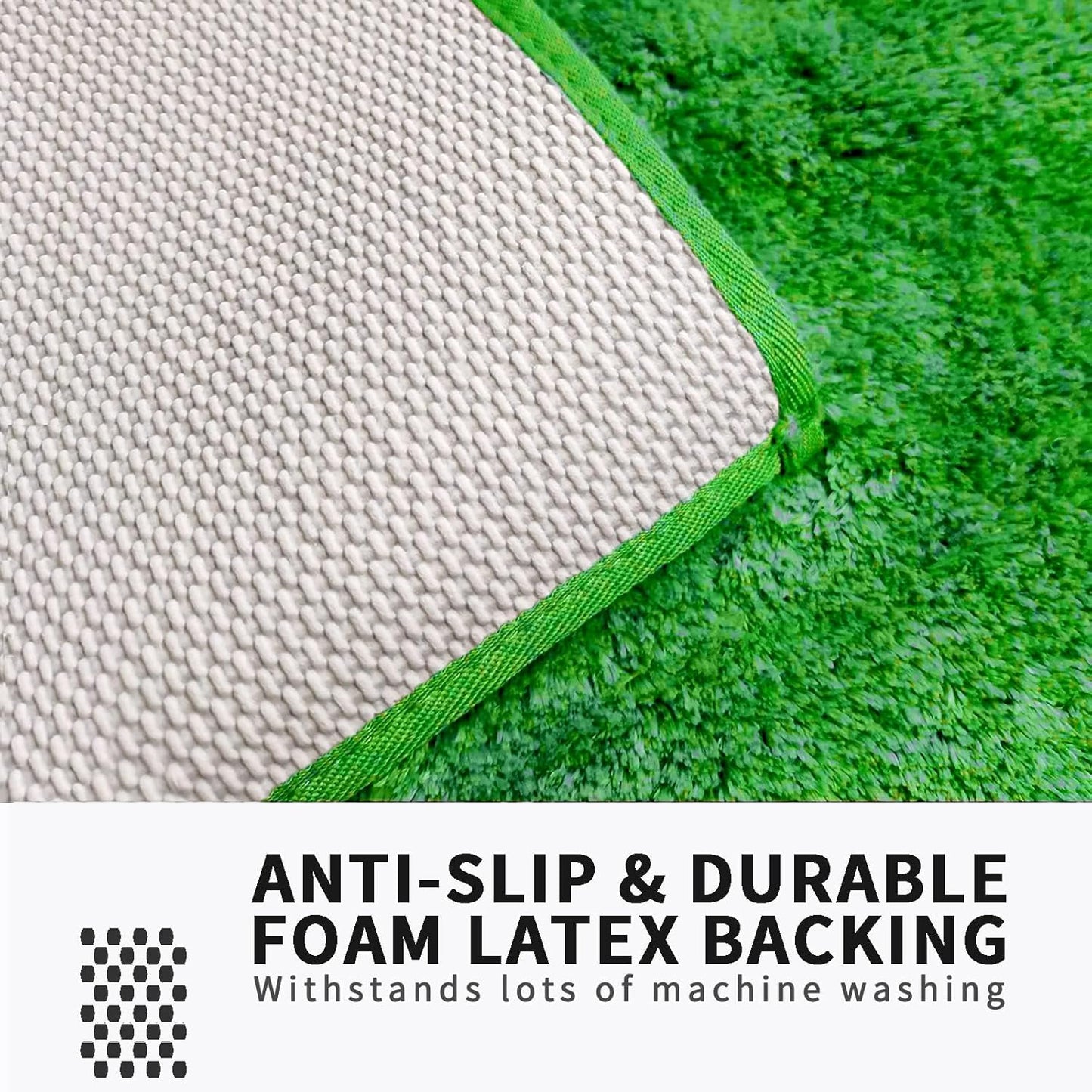 FIFU Bathroom Rugs 24" W x 36" L, Bath Mat for Bathroom, Bedroom, Laundry Room & Kitchen, Non-Slip Rubber Latex Backing, Extra Soft and Absorbent Microfiber Carpet, Machine Washable Rug, Green