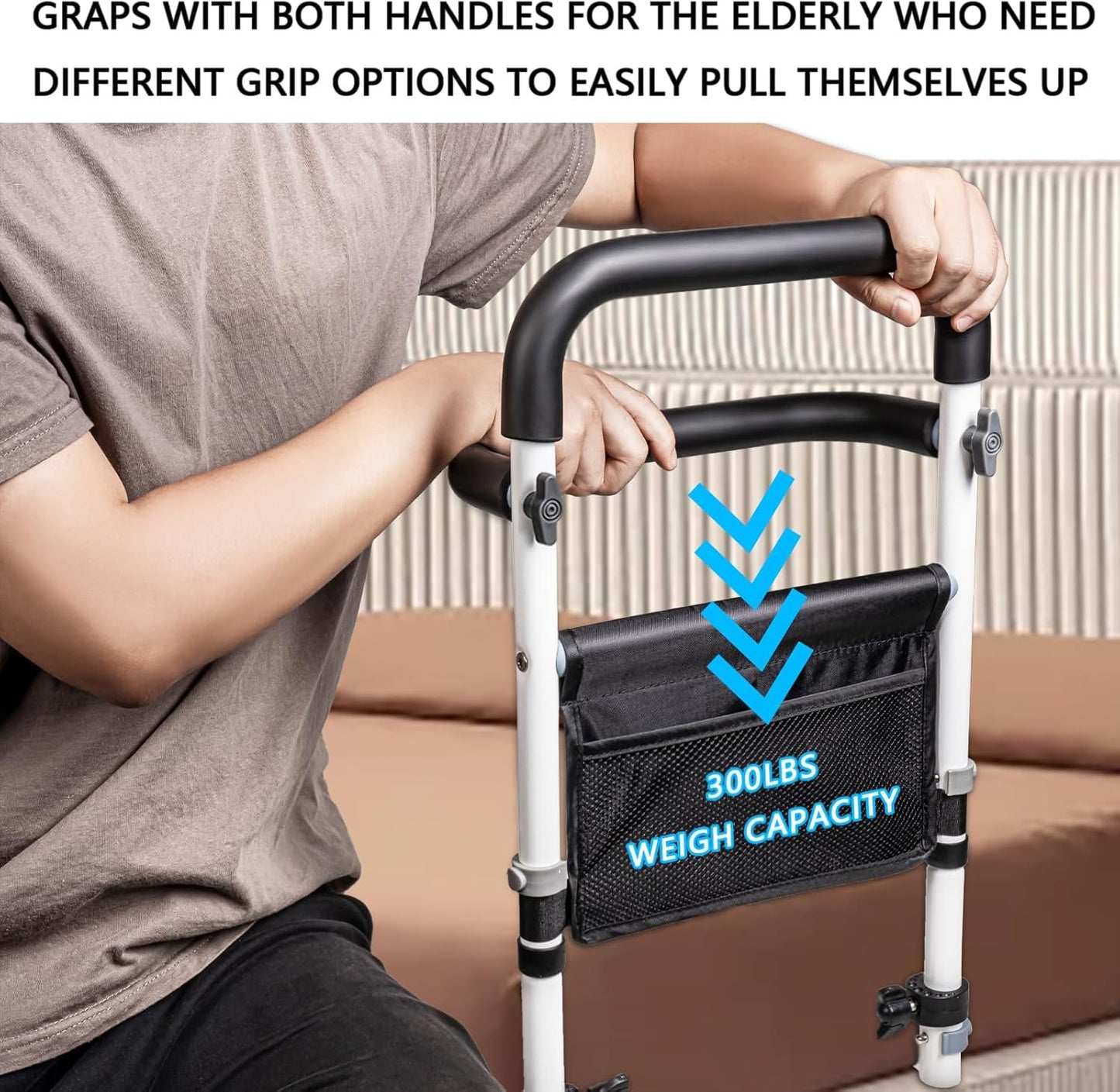 Bed Rails for Elderly Adults Safety, Bed Rail Elderly Bed Assist Rail for Seniors Helps Getting in and Out of Bed Much Easier