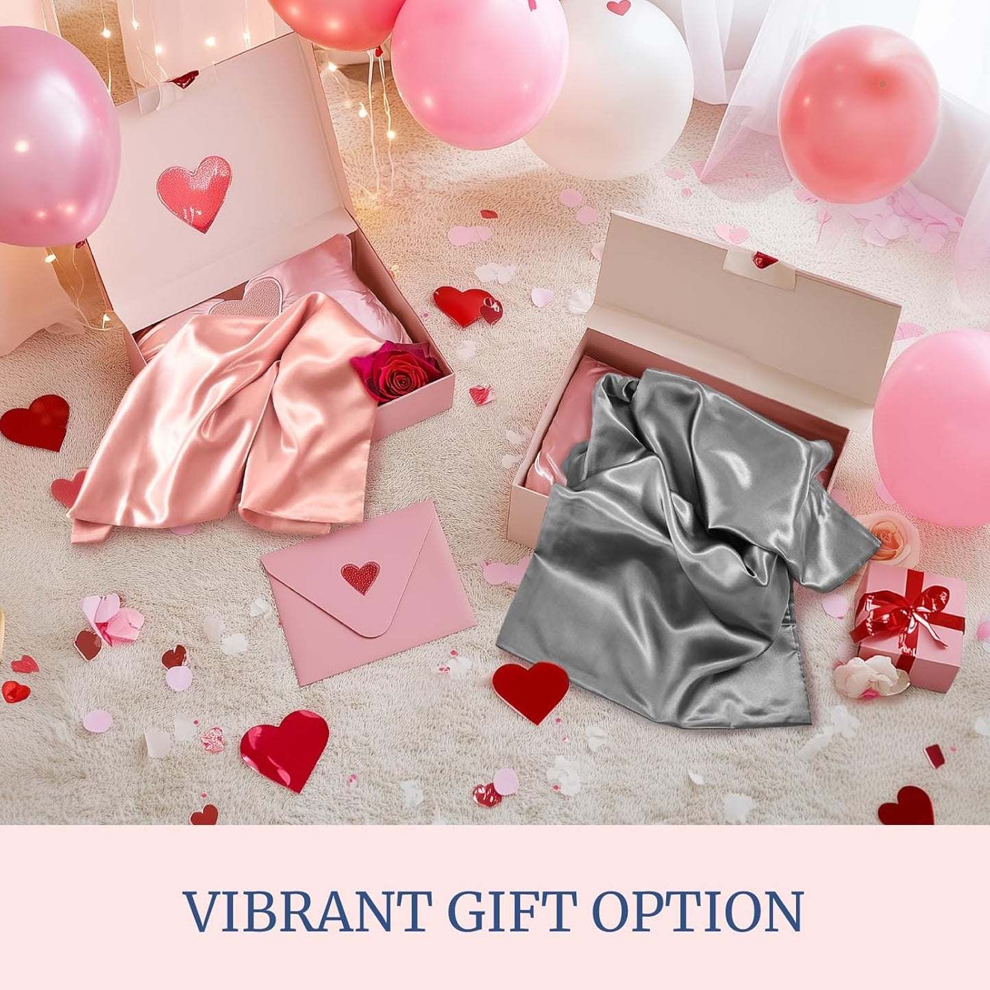 BEDELITE Satin Pillowcase for Hair and Skin, Super Soft and Cooling Similar to Silk Pillow Cases 2 Pack with Envelope Closure, Gift for Women Men(20"x36" King Size, Grey)