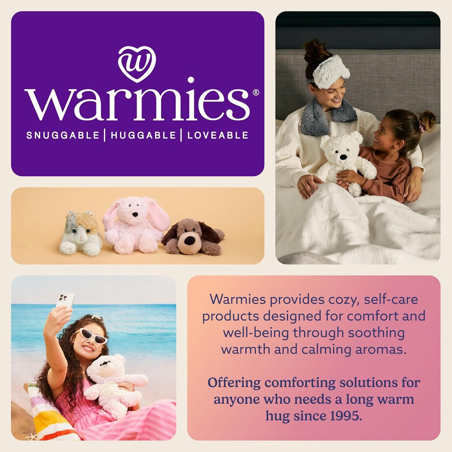 warmies Microwavable Neck & Shoulder Wrap - Heating & Cooling Plush Pad for Calming Relaxation - Weighted & Heated Neck Warmer with Scented Lavender - Microwave Heat Pad for Aches & Pain - Golden Dog