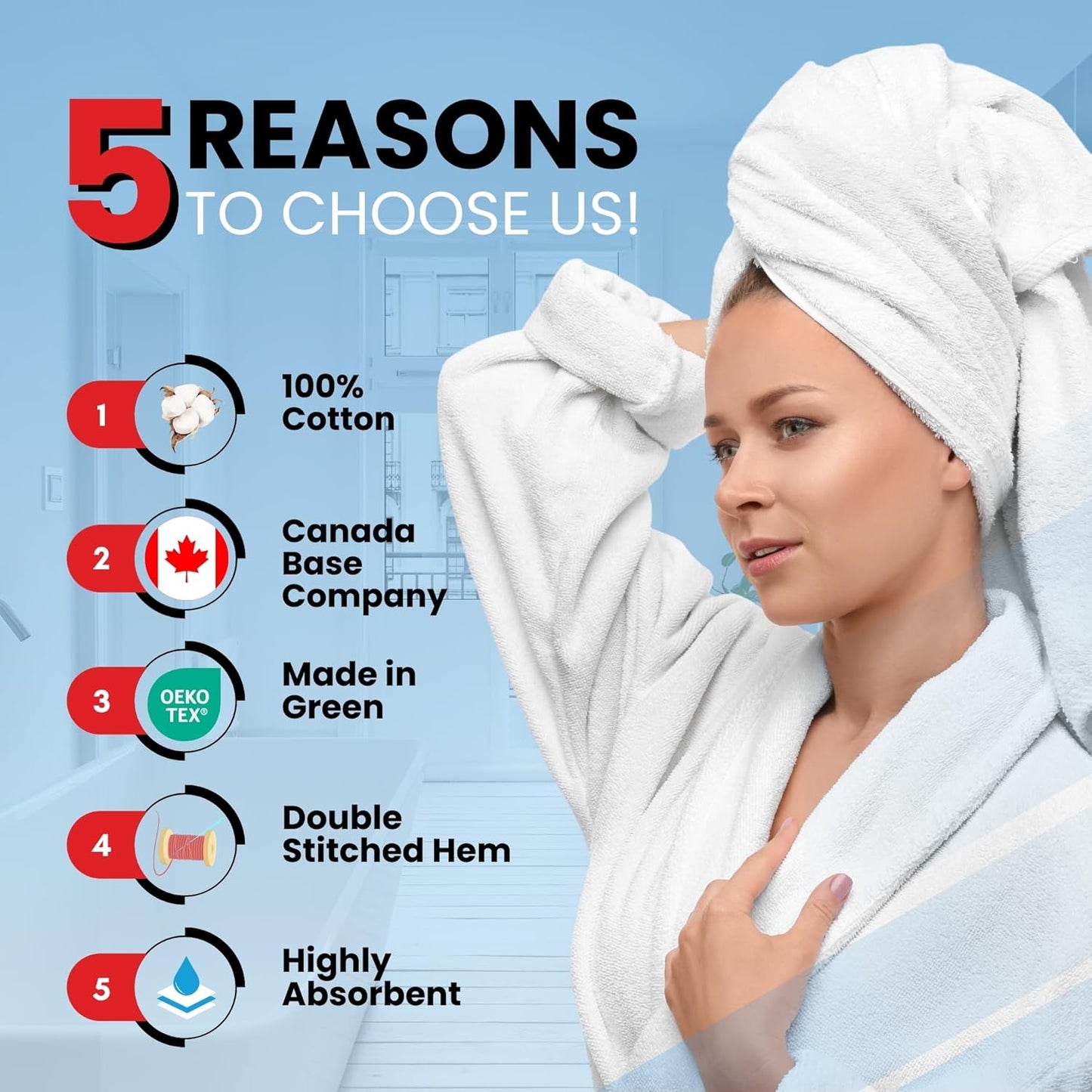 Infinitee Xclusives Luxury 100% Ring-Spun Cotton Bath Towels Set of 4 (27x54 inches) – Soft, Absorbent & Quick-Drying Towels for Bathroom, Gym, Spa & Hotel Use (Serene Teal, Bath Towels)