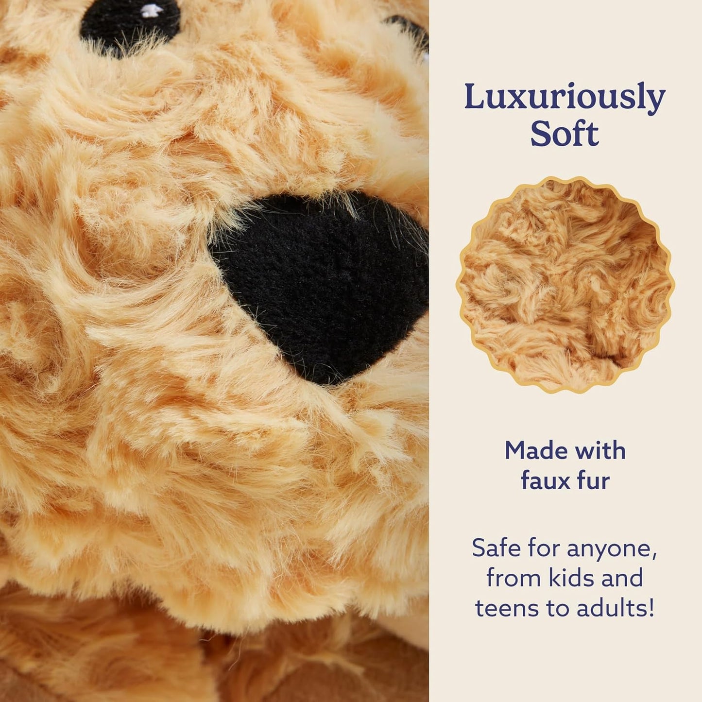 warmies Microwavable Neck & Shoulder Wrap - Heating & Cooling Plush Pad for Calming Relaxation - Weighted & Heated Neck Warmer with Scented Lavender - Microwave Heat Pad for Aches & Pain - Golden Dog