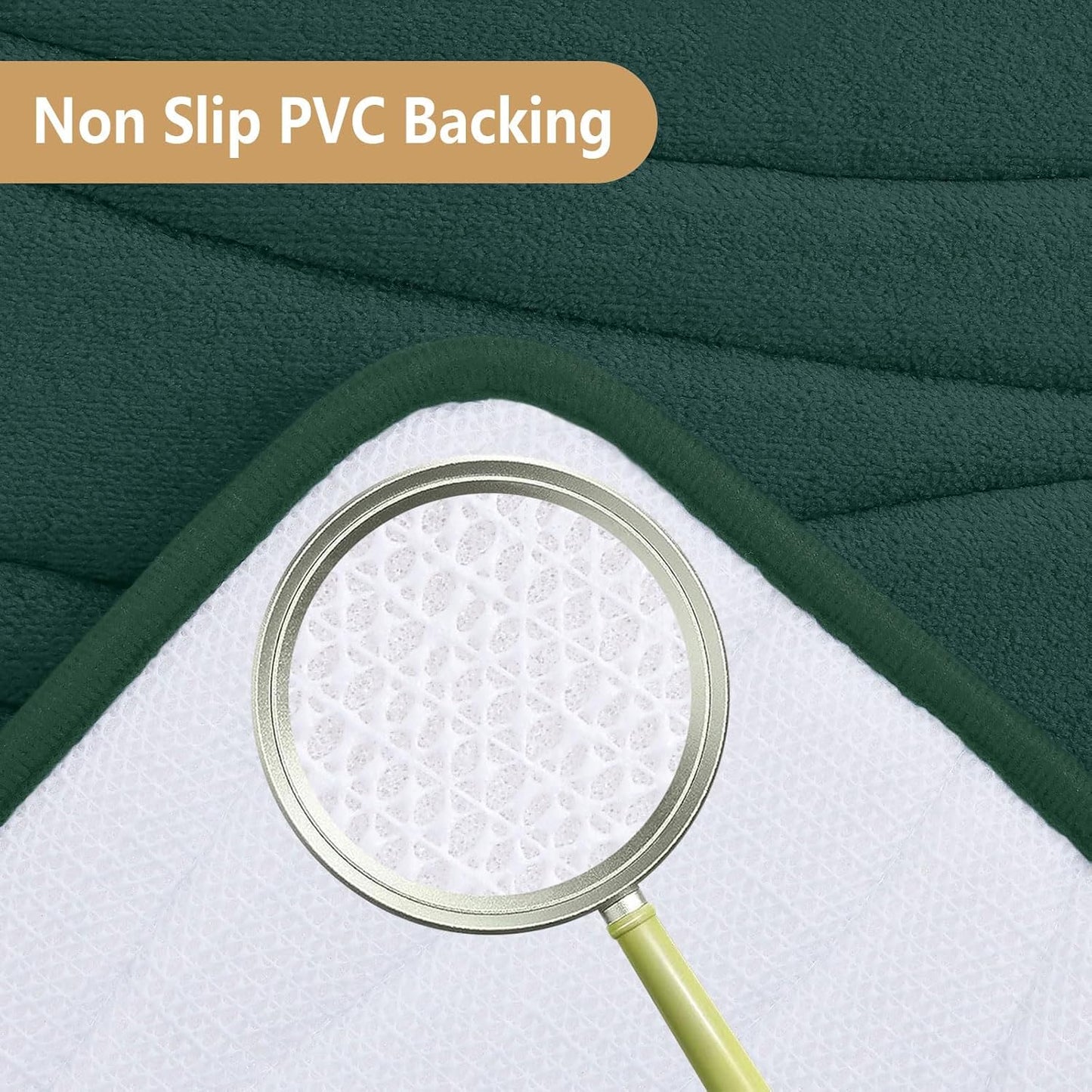 Buganda Memory Foam Bathroom Rug Mat 24x16, Extra Soft and Absorbent Bath Mats, Non-Slip and Machine Washable Bath Rugs for Bathroom Floor,Tub and Shower, Dark Green