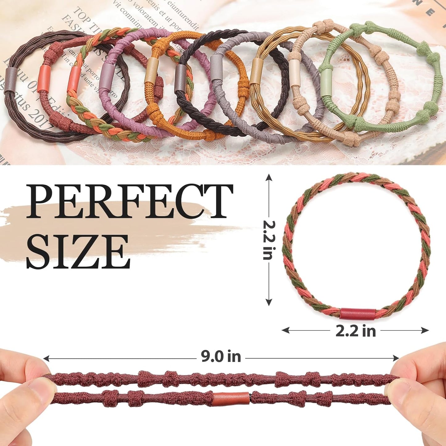 Boho Hair Ties For Girls, Bracelet Hair Ties For Women, Hair Tie Bracelet, Elastic Hair Bands For Ponytails, Ponytail Holder For Daily Life, Sport, Cooking, Working (20pcs)