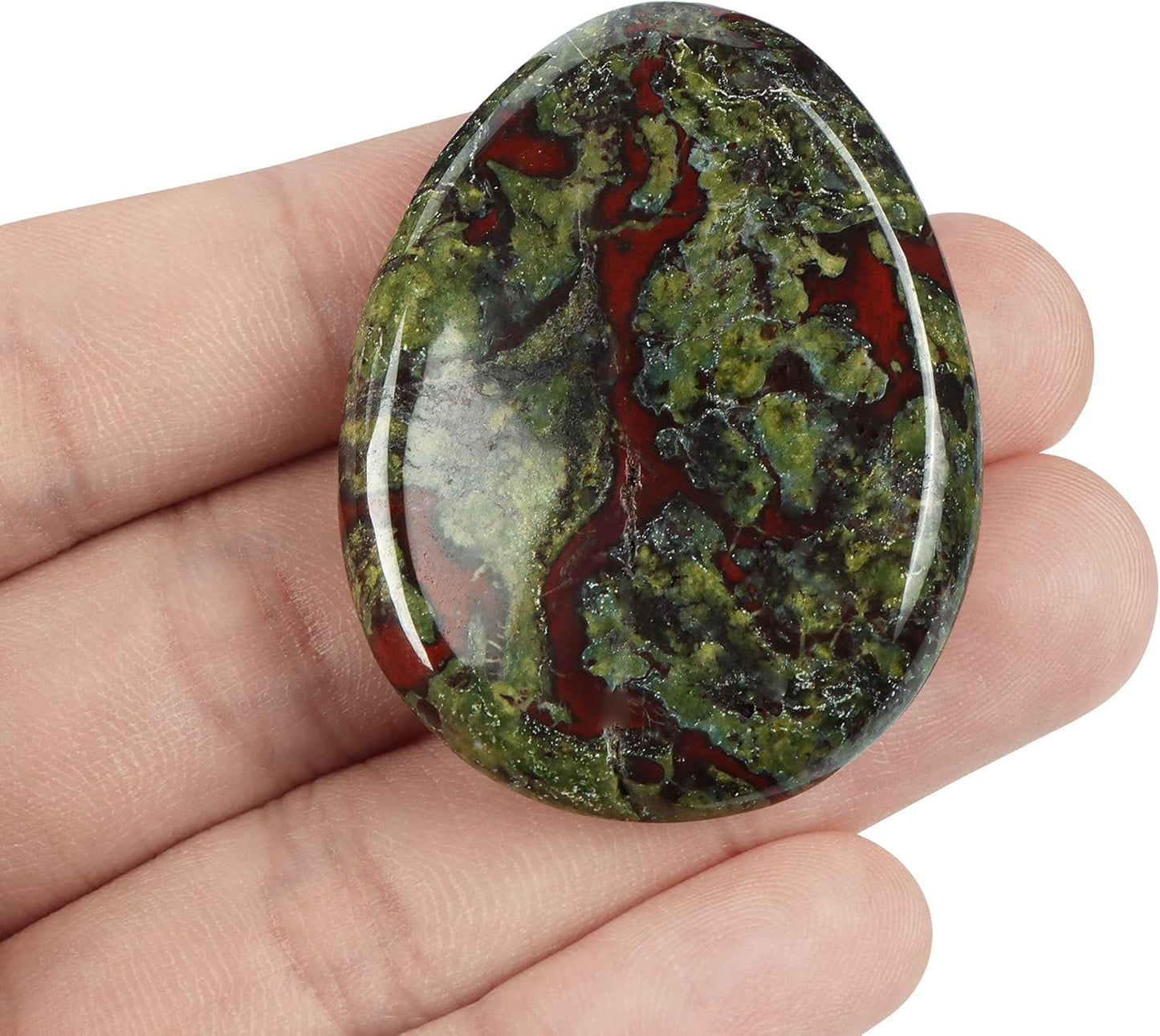 Artistone Crystal Chakra Thumb Worry Stone for Anxiety Tears Chakra Reiki Healing Crystals Pocket Palm Stones Meditation Crystal (Dragon Blood Stone)