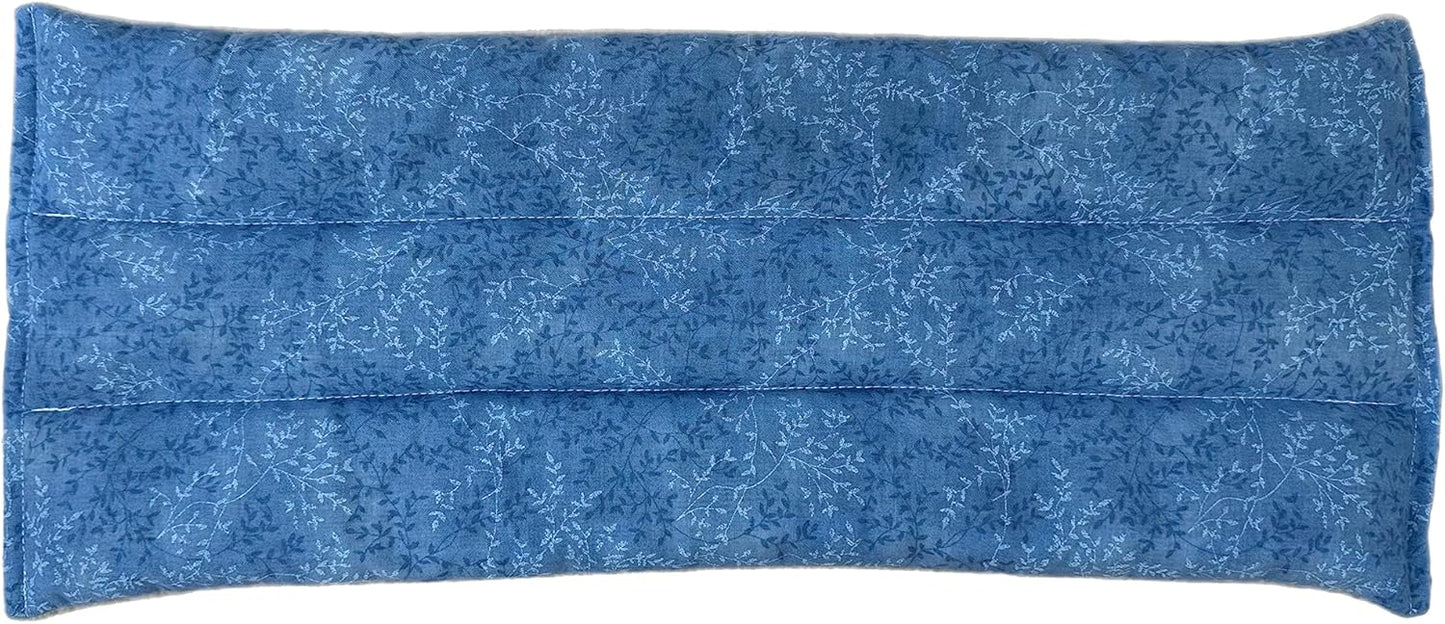 SacksyThyme Microwave Heating Pad for Back, Neck, Menstrual Cramps, Shoulders, Leg Pain Relief - Hot Moist Microwavable Therapy Pack - Blue Unscented Flaxseed Heat Pad Made in USA (Size: 18” x 7”)