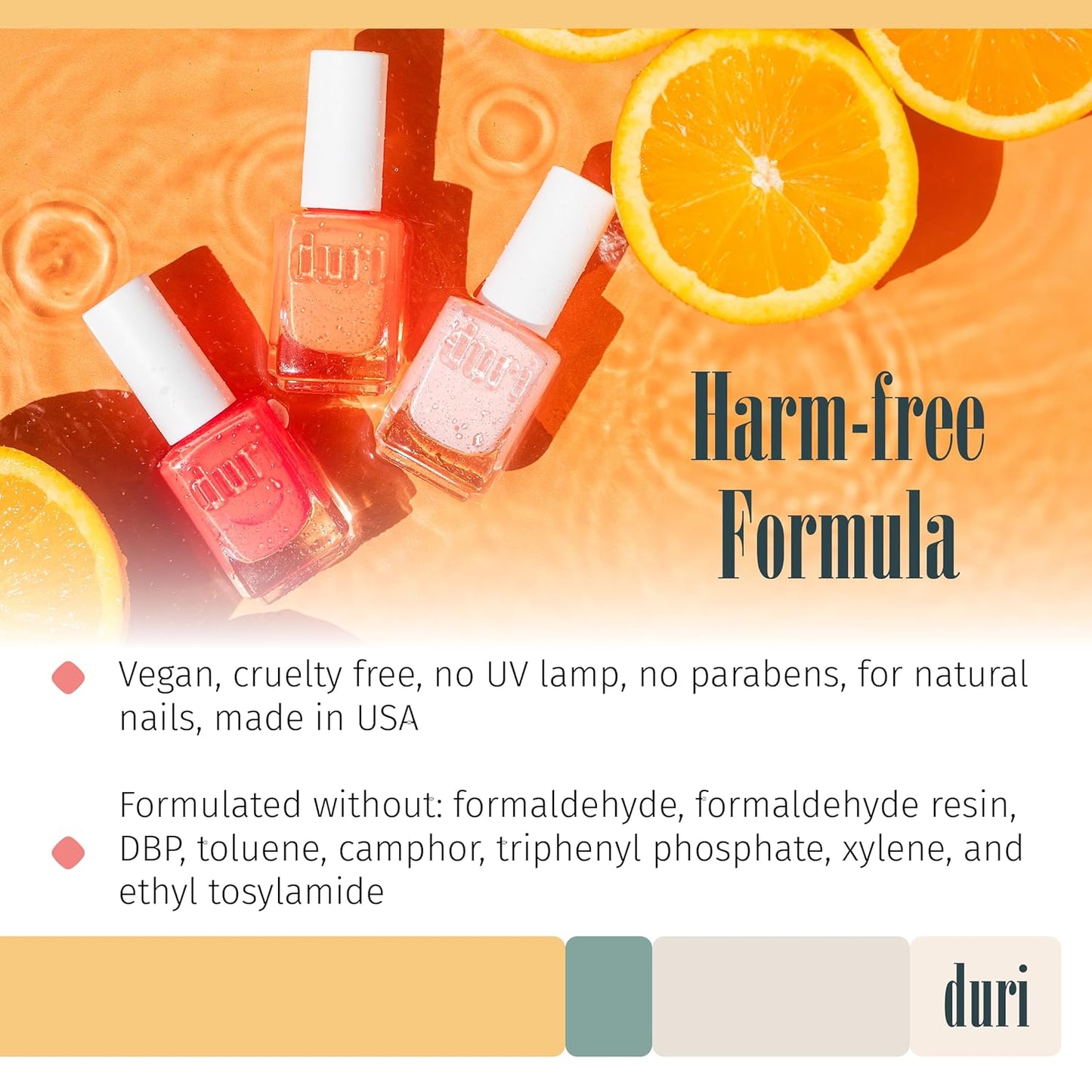 duri 654N SoBe Soleil - Neon Orange Nail Polish, Matte Finish, Quick Drying, 0.45 Fl Oz