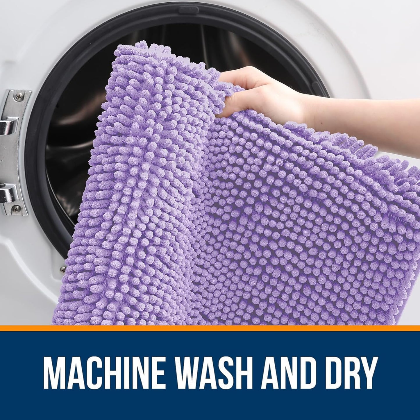OLANLY Bathroom Rugs 30x20, Extra Soft Absorbent Chenille Bath Rugs, Rubber Backing Quick Dry, Machine Washable Bath Mats for Bathroom Floor, Tub and Shower, Home Decor Accessories, Lavender
