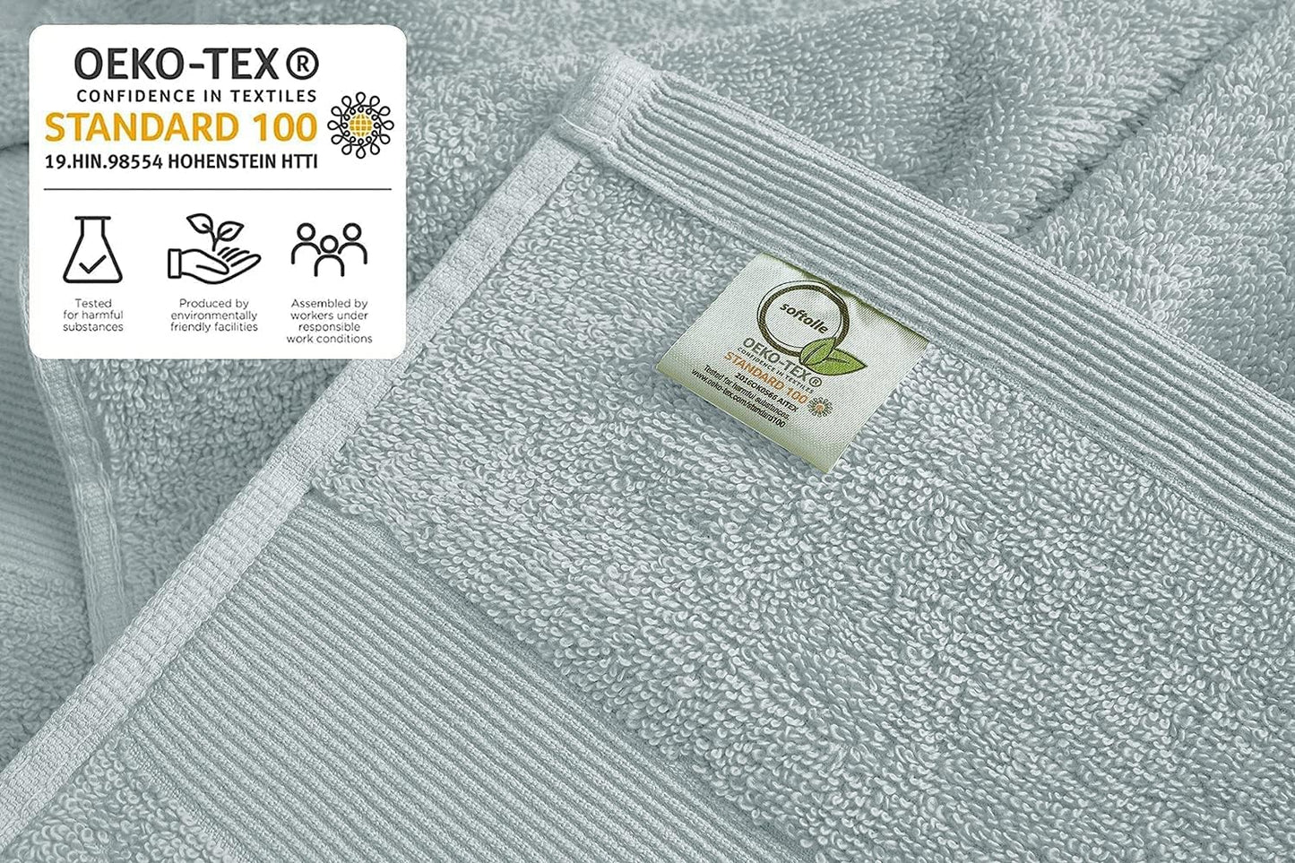 Softolle Luxury Bath Towels Set of 4 (27” x 54”) | Towels for Bathroom | Super Soft | Highly Absorbent Towels for Home, Spa, Gym (Silver Grey-Charcoal Grey)