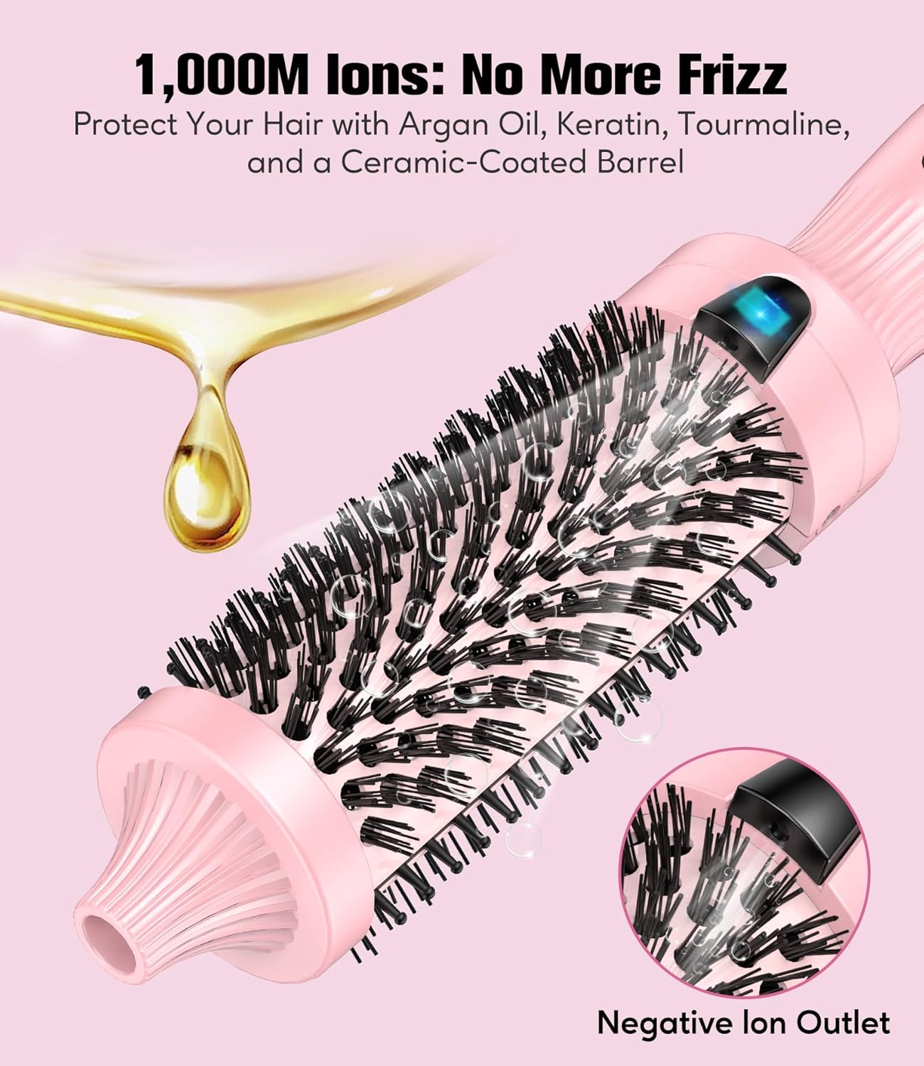 Terviiix 1.5 Inch Ionic Thermal Brush - Dual MCH Tech, Non-Blowing Heated Styler for Voluminous 90's Blowout, 9 Temp Settings, 30s Fast Heat, Ionic Smoothing, Dual Voltage for Travel