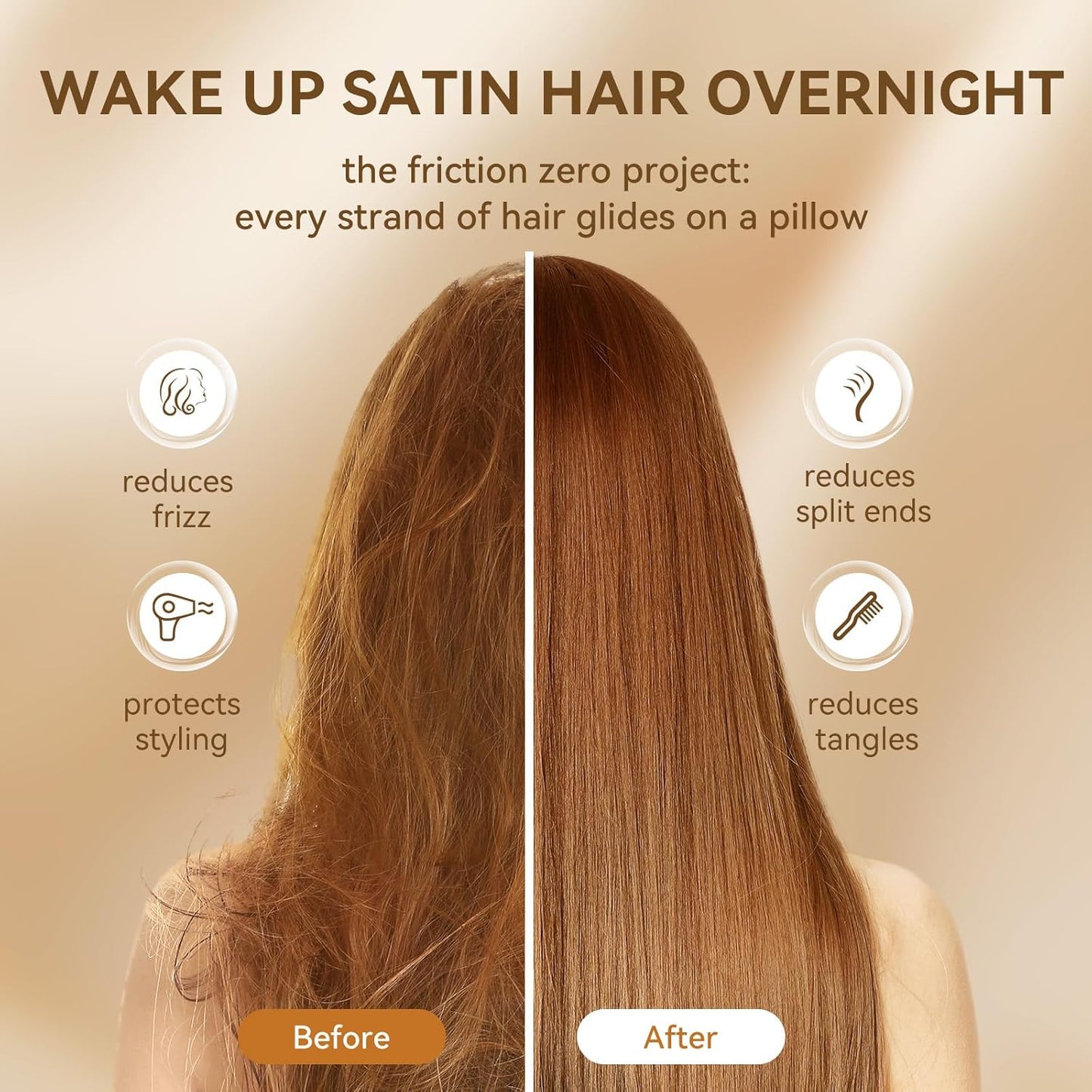 Tyfitb Satin Pillowcase Set for Hair & Skin Care – Cooling, Hypoallergenic, Anti-Frizz, Wrinkle-Free – Soft, Luxurious Pillowcases with Envelope Closure – 2-Pack, King Size 20x36, Gift-Ready