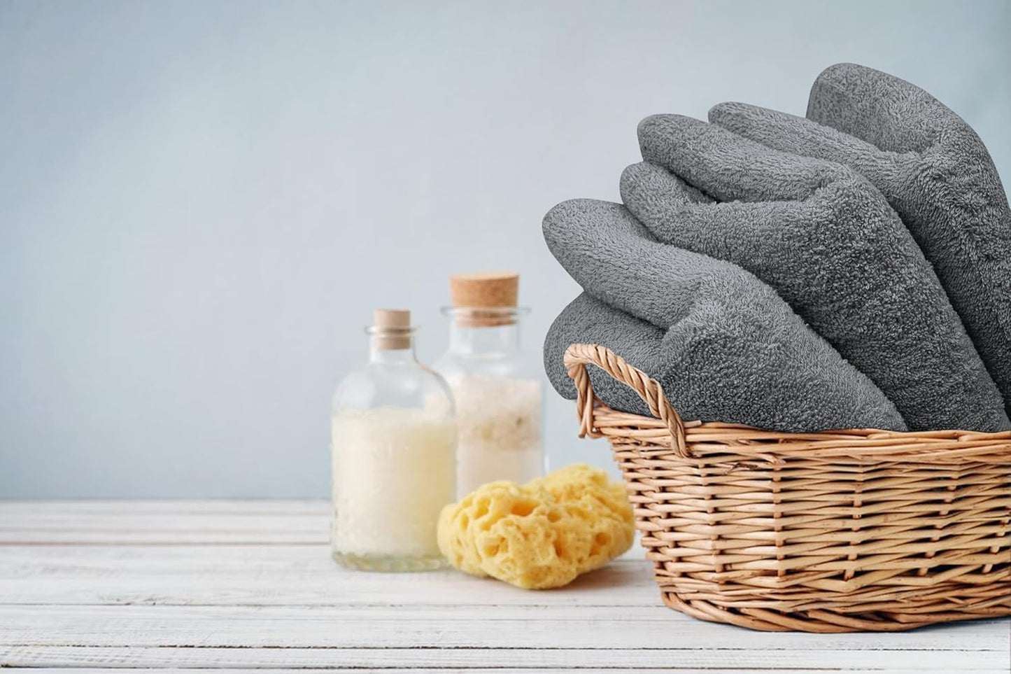 Premium Hand Towels Pack of 6 (16" x 30”) 100% Combed Ring Spun Cotton | Highly Absorbent Hand Towels Set | Ultra Soft for Home, Gym & Spa (Silver Grey)