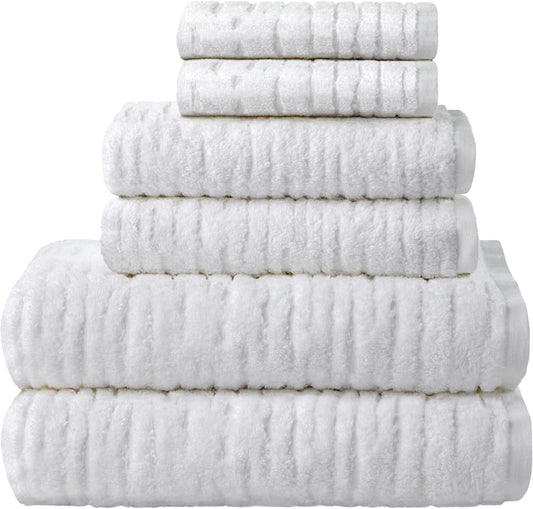 SKL Home CloudSoft Cotton Luxury 6-Piece Towel Set, White