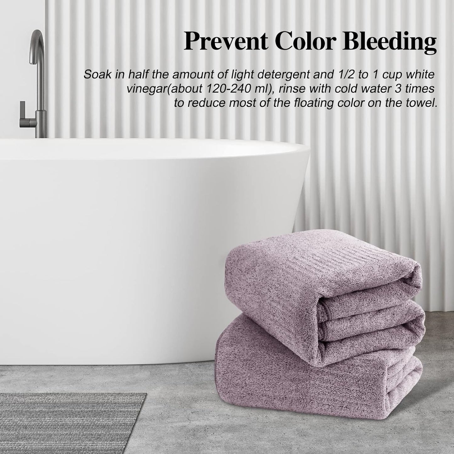 Bath Towels 4 Pack Large Bathroom Bamboo Viscose Towels 35” x 63” Plush Soft Bath Towel for Shower Extra Absorbent Jumbo Bath Sheet - Multipurpose Use as Sports, Travel, Fitness, Yoga (Purple)