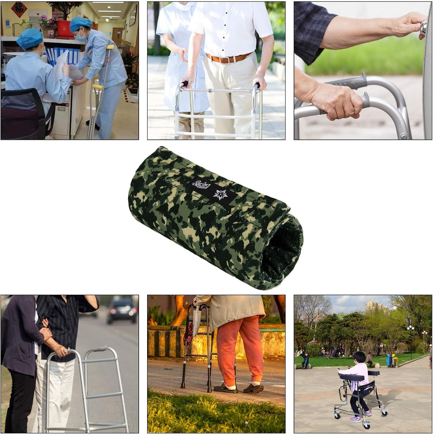 Spring Seaon Universal Walker Handle Padded -Hand Grip (2 Pack) Covers Non-Slip Cushion Padding for Folding Rolling Walker,Rollator Handle-Crutch Handle Pad Grips- Mobility Aid