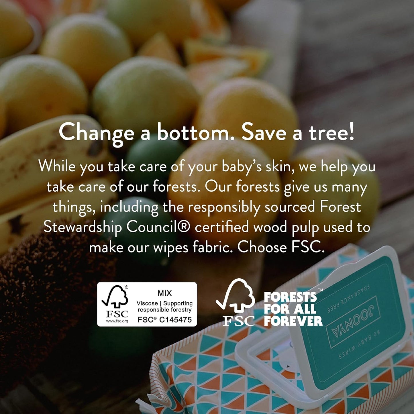 JOONYA Unscented Baby Wipes — Plant-Based, Fragrance-Free Diaper Wipes | Hypoallergenic, Non-Toxic, Compostable & Biodegradable Wet Wipes for Sensitive Newborn Skin | 1 Pack of 80 Wipes