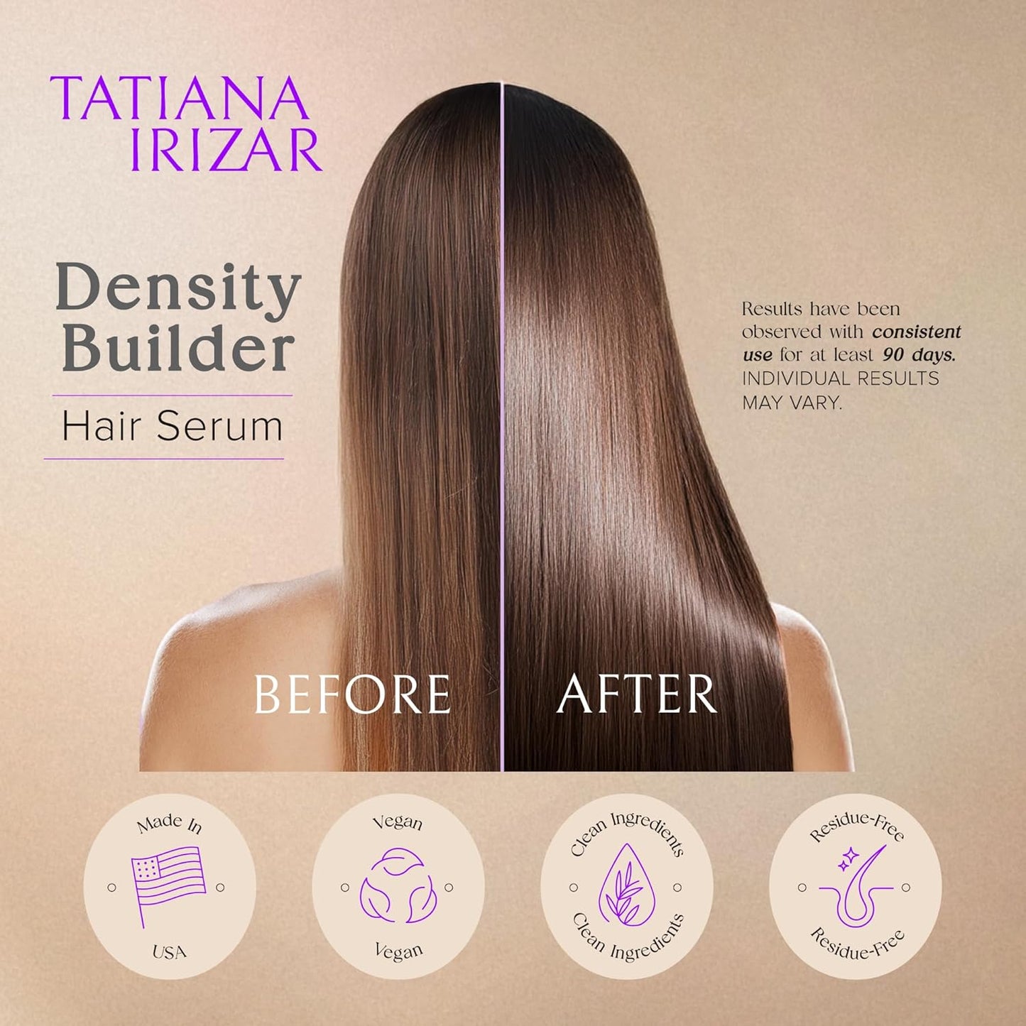 Hair Thickening Serum - 3 Pack Hair Density Serum Builder for Women Made in USA 30ml - Clinically Proven Scalp Treatment Non-Greasy - Biotin, Argan & Pea Peptides - For Thinning, Fine or Damaged Hair