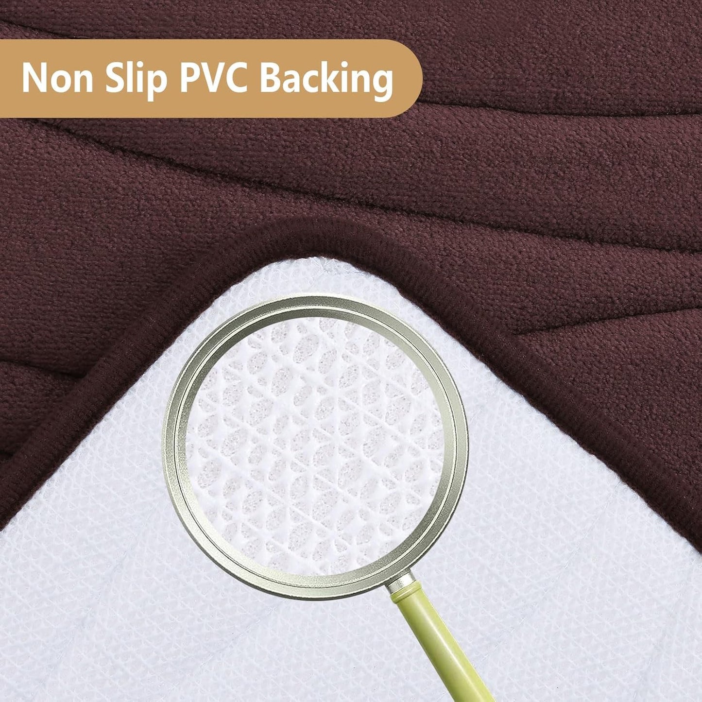 Buganda Memory Foam Bathroom Rug Mat 24x16, Extra Soft and Absorbent Bath Mats, Non-Slip and Machine Washable Bath Rugs for Bathroom Floor,Tub and Shower, Brown