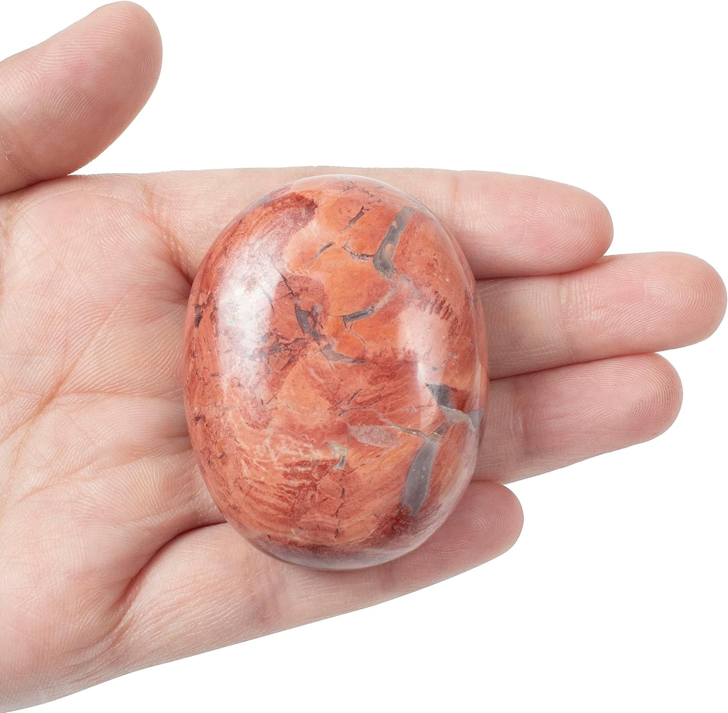 Crocon 50mm Noreena Jasper Large Oval Palm Stone 900+ Carats Pocket Worry Stones for Natural Body Chakra Balancing Reiki Healing Stones and Crystal Grid Healing Spa Energy Crystals