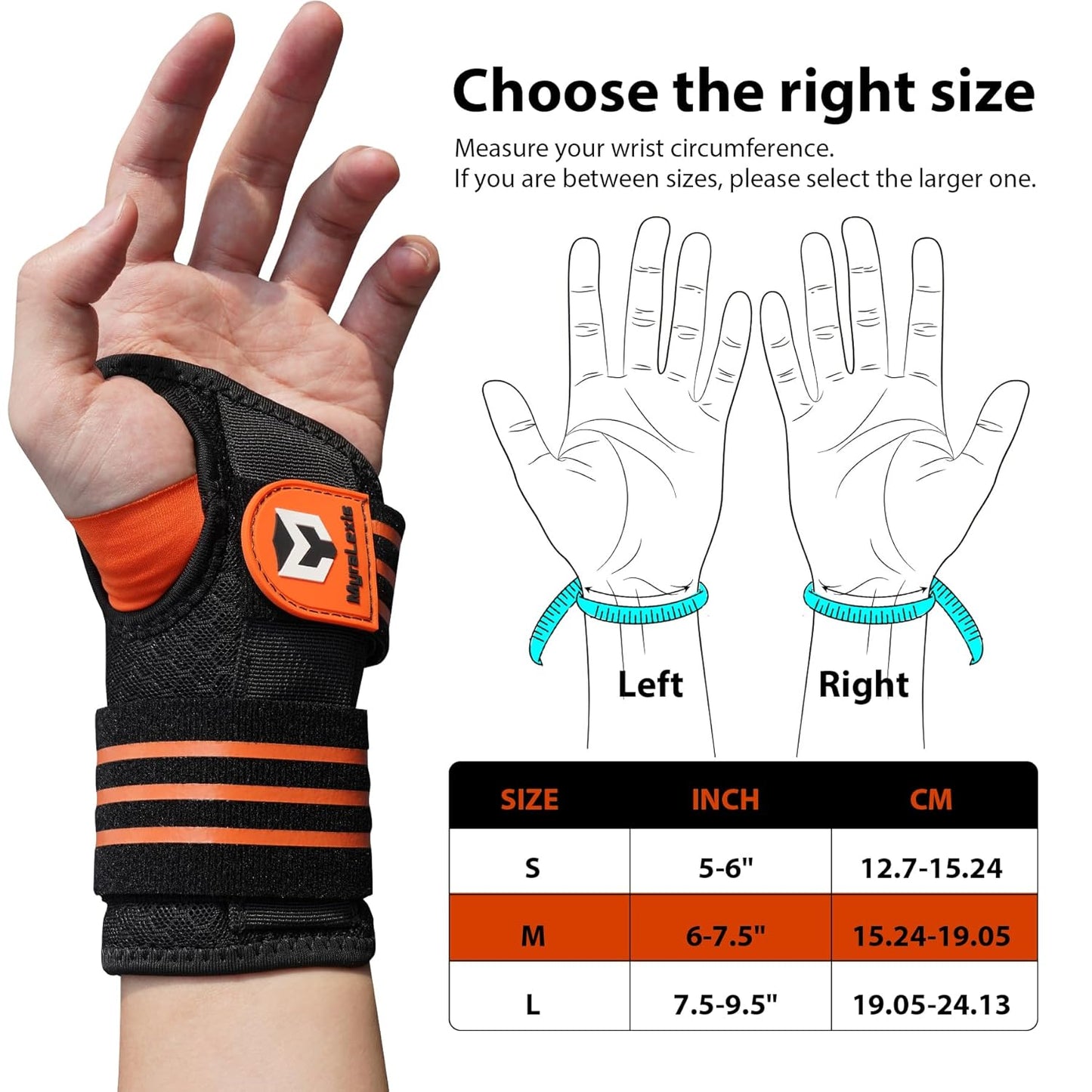 2 Pack Carpal Tunnel Wrist Brace [2025 Upgraded Adjustable Straps & Elastic Thumb Hole] Soft Breathable Night Support Wrist Brace for Pain Relief Tendonitis, Sprain, Arthritis - Left & Right (Size:S)