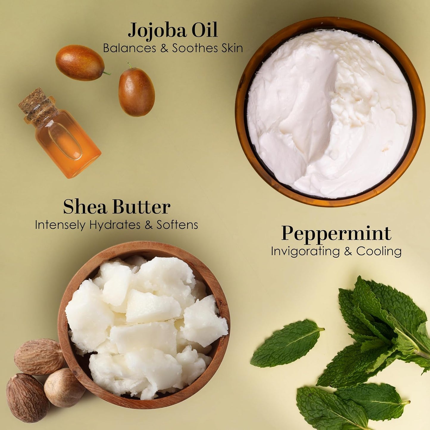 Peppermint Body Lotion | Moisturizer for Dry Skin | with Raw Shea Butter and Jojoba Oil | No Synthetic Fragrances, Non-Greasy Body Cream for Men and Women | 8 oz