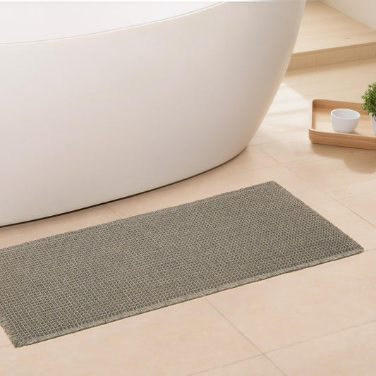 Waffle Bath Mat - Boho Bathroom Rugs Non Slip Washable, Super Absorbent & Quick Dry, Soft Bath Mat Farmhouse Bathroom Decor, 24'' x 48'', Olive Green