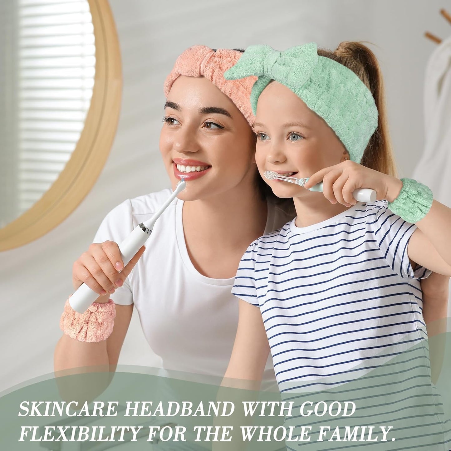 Spa Headband and Wristband Set - 3-Piece Skincare Headbands & 6-Piece Wrist Spa Wristbands for Women,Facial Hairbands for Washing Face, Makeup, Sports, Yoga, Headband for Washing Face