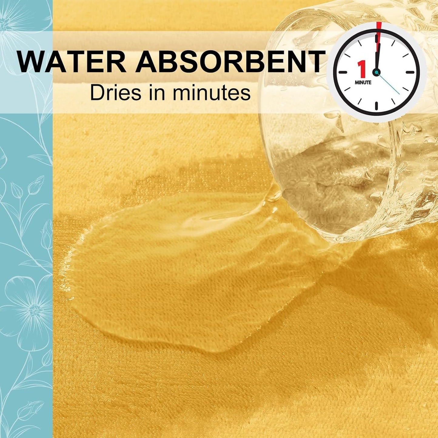 Grandaily Memory Foam Bath Mat Rug 30x20, Ultra Soft, Non-Slip and Absorbent Bathroom Rugs, Machine Wash Dry, Comfortable Bath Carpet for Bathroom Floor, Tub and Shower, Yellow