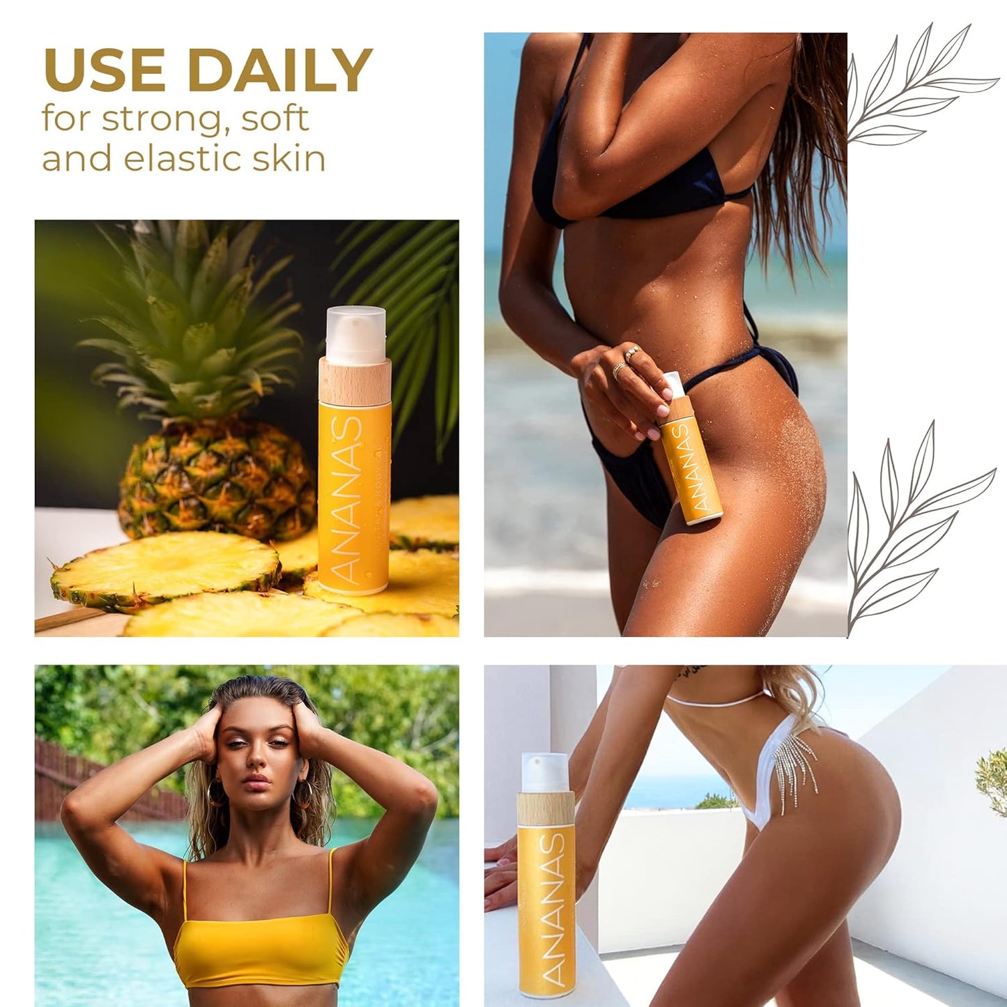 COCOSOLIS ANANAS Tanning Bed Lotion Accelerator - Organic Tanning Lotion with vitamin E & Pineapple Scent | Tanning Oil Enhancer For a Rich Chocolate Tan - Nourishing Body Lotion (3.72 fl oz)