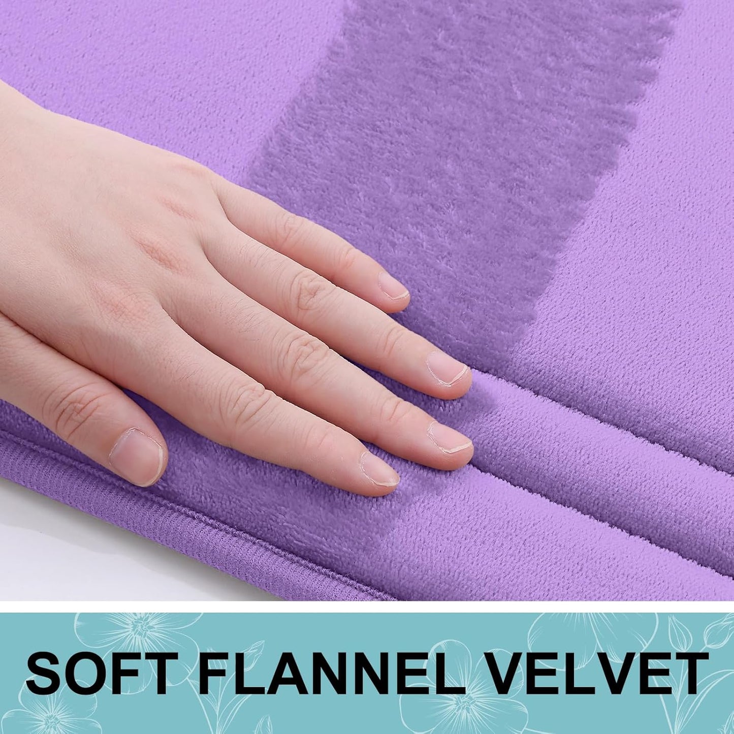 Grandaily Memory Foam Bath Mat Rug 30x20, Ultra Soft, Non-Slip and Absorbent Bathroom Rugs, Machine Wash Dry, Comfortable Bath Carpet for Bathroom Floor, Tub and Shower, Lavender