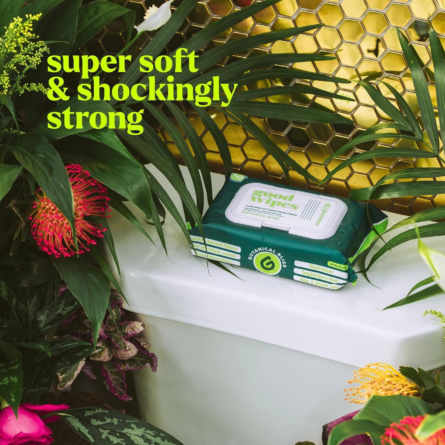 goodwipes Flushable Butt Wipes - Vitamin E & Aloe - Sewer & Septic Safe - Extra Large Adult Wet Wipes For Women & Men - Bathroom Essentials - Botanical Bliss, 418 Count (8 Packs + 1 Travel)