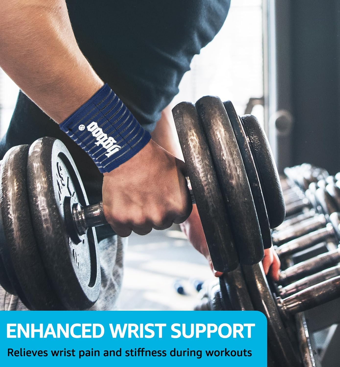 Compression Wrist Bands (2 PCS), High-Elastic Straps Wrist Wraps Wrist Brace for Sports Weightlifting Tennis Basketball Tendonitis Carpal Tunnel Arthritis - Breathable Fabric (Navy Blue)