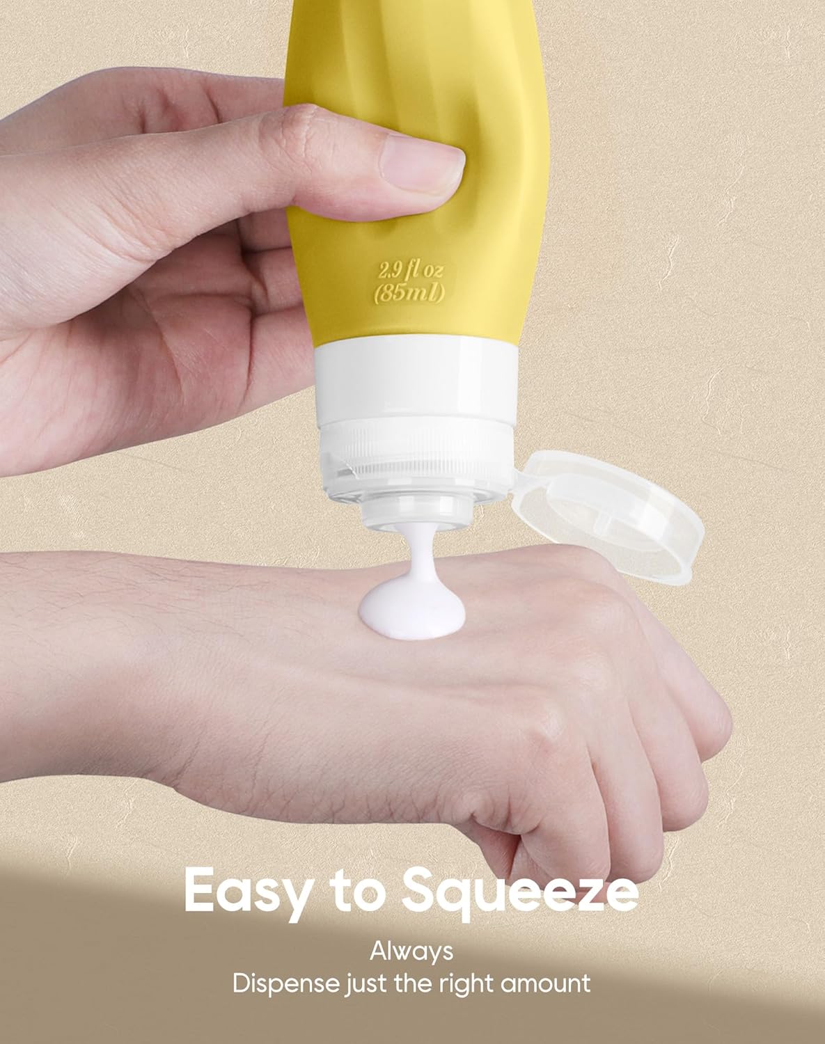 Morfone 16 Pack Silicone Travel Bottles Set for Toiletries TSA Approved Travel Containers Leakproof Squeezable Refillable Accessories 2oz 3oz for Shampoo Conditioner Lotion Liquids (Brown Yellow)