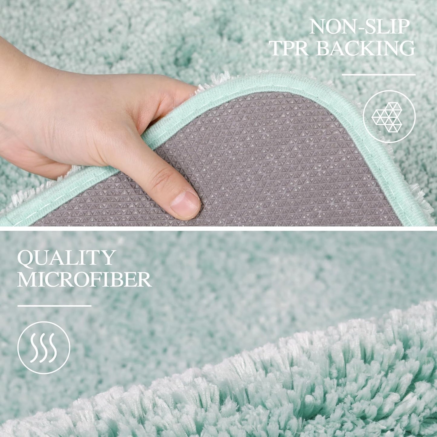 Walensee Large Bathroom Rug (24 x 40, Aqua) Extra Soft and Absorbent Shaggy Mat Machine Washable Microfiber for Bathroom, Non Slip Luxury Floor Mat With Rubber Back