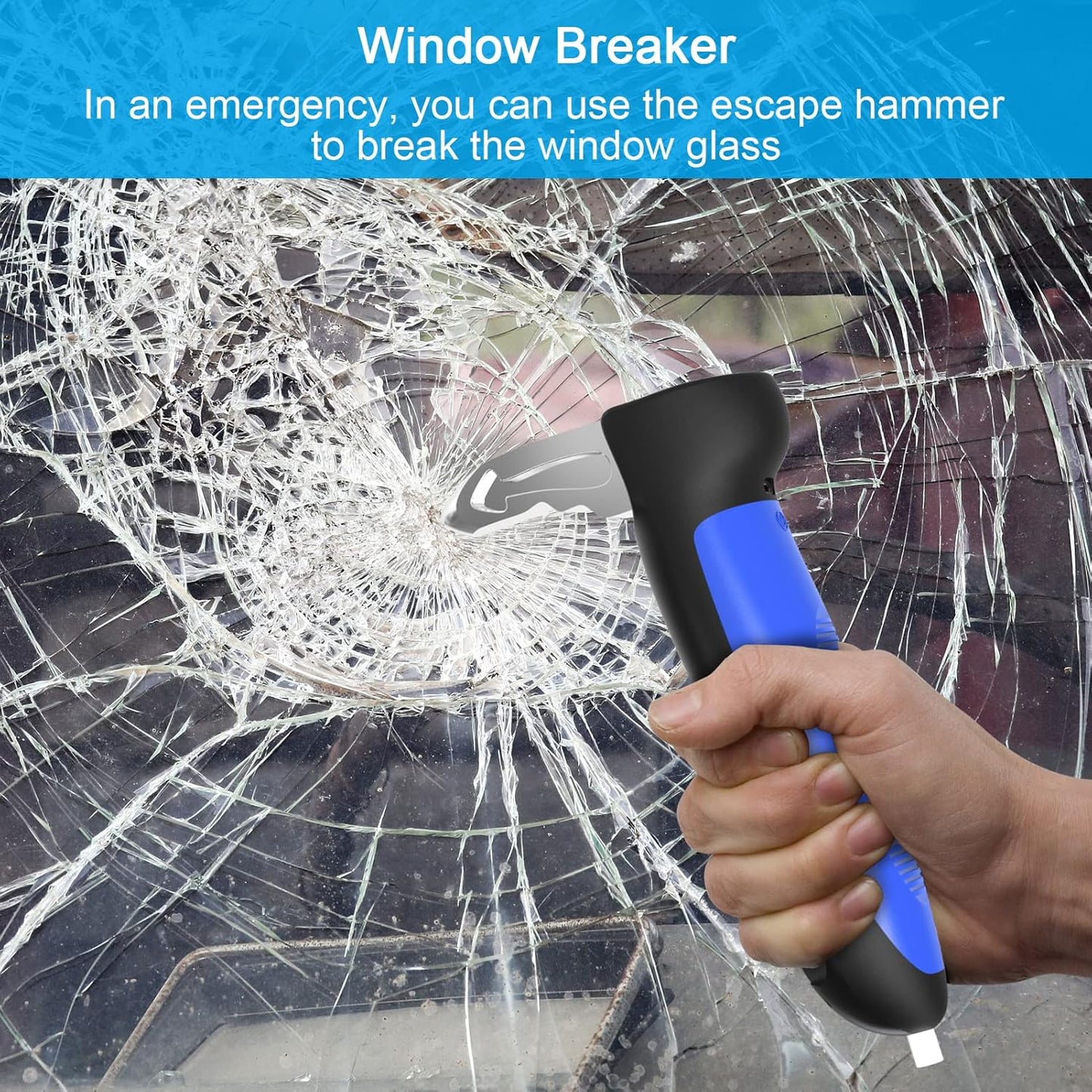 5 in 1 Vehicle Support Handles Elderly Portable Automotive Door Assist Handles Multifunction Car Handle for Elderly and Handicapped (Blue-with Nylon Handle)