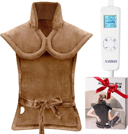 Graphene-Infused Heating Pad for Neck Shoulder and Back,Birthday Gifts for Women Men Dad, Weighted Electric Neck Shoulders Heat Pad for Pain Relief, 24"x37", ETL Certified