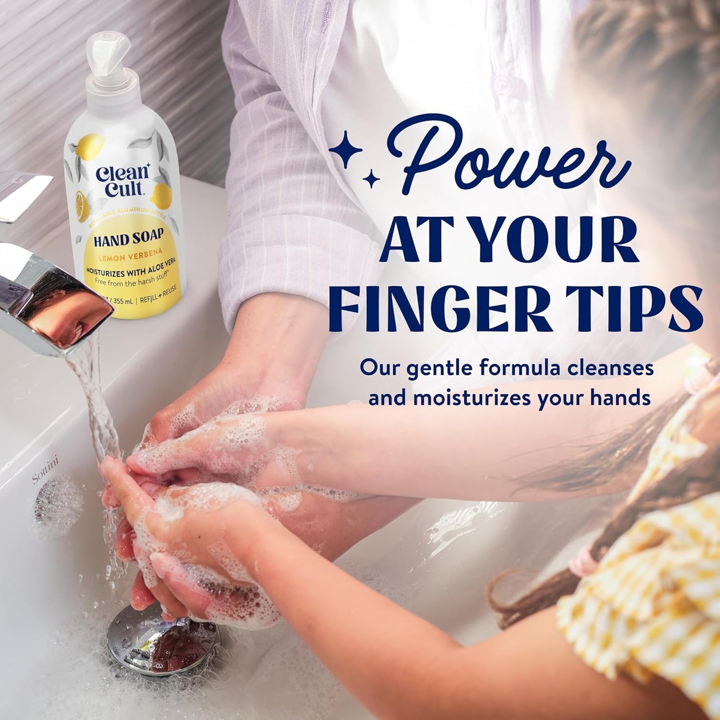 Cleancult Liquid Hand Soap Refills - Lemon Verbena - Moisturizes Dry & Sensitive Skin - Made with Aloe Vera & Essential Oils - Eco Friendly - Paper-Based Packaging - 32 oz/3 Pack