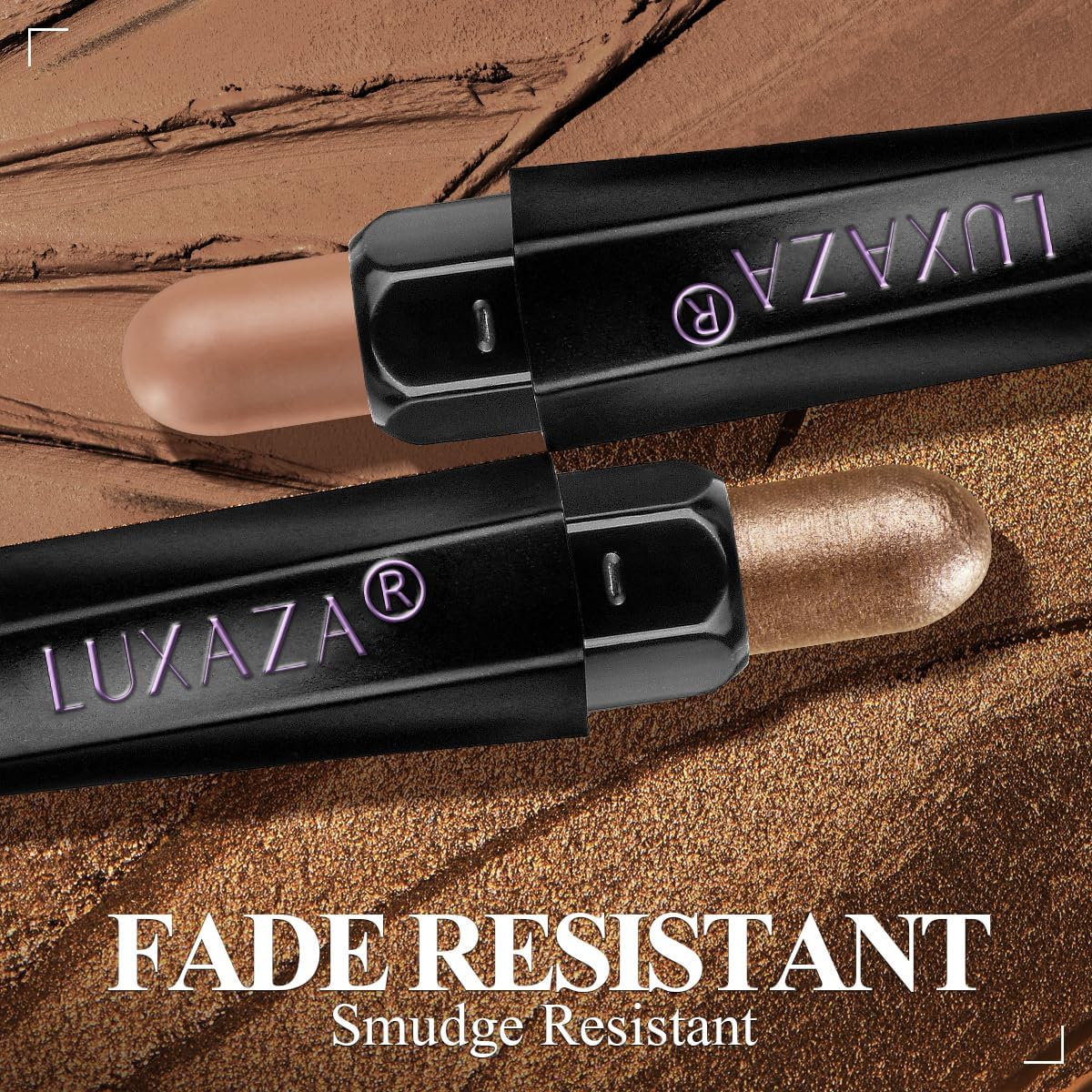 Neutral Brown Eyeshadow Stick Makeup 6PCS Set, Metallic Shimmer Matte Cream Eye Shadow Eyeliner Brightener Pencil Crayon - BROWN LATTE