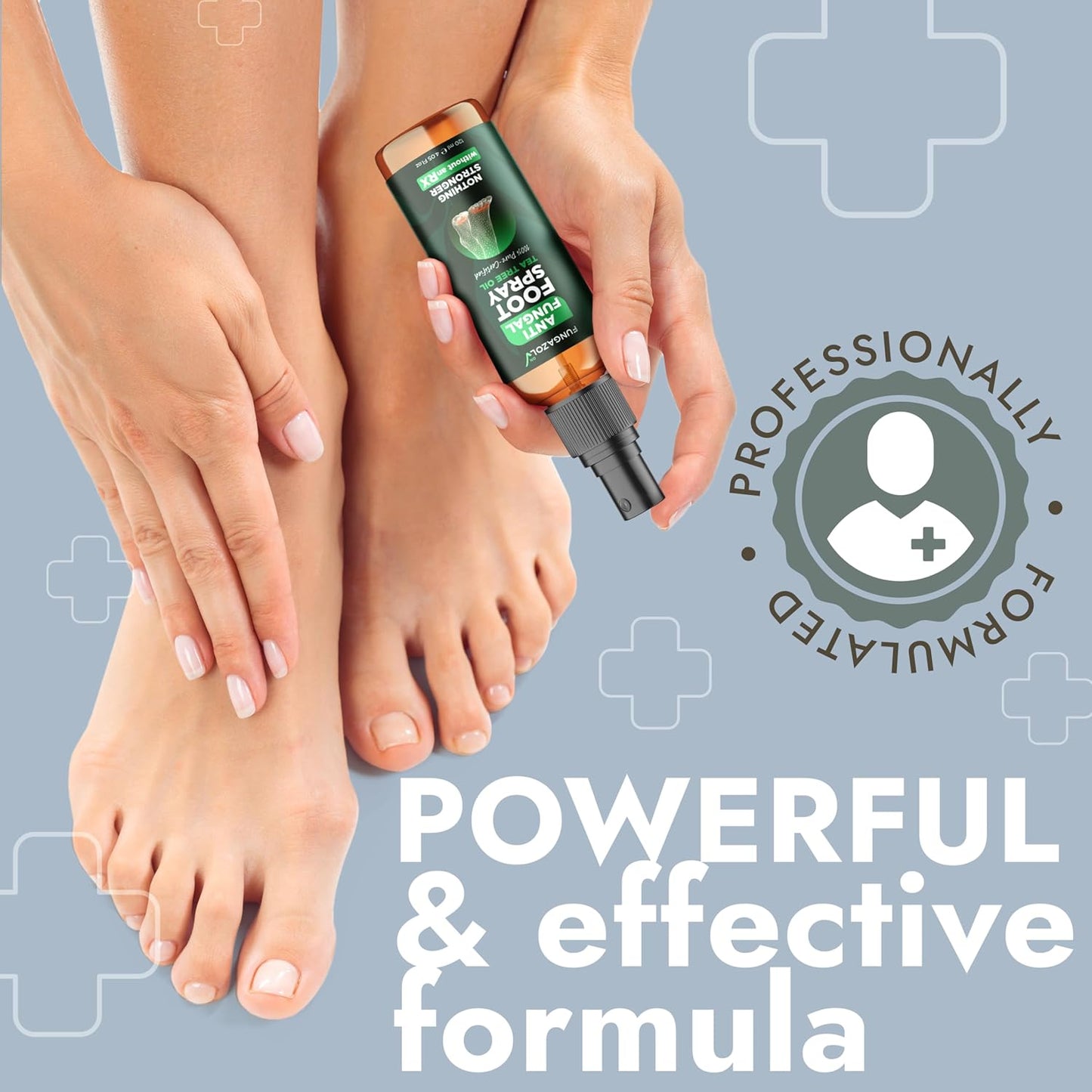 Terramed Just Think Comfort Foot Spray with Tea Tree Oil | Antifungal Treatment for Jock Itch, Nail Fungus & Ringworm | Fast Absorbing & Deep Penetrating Relief | Soothes Itching & Burning | 120ml