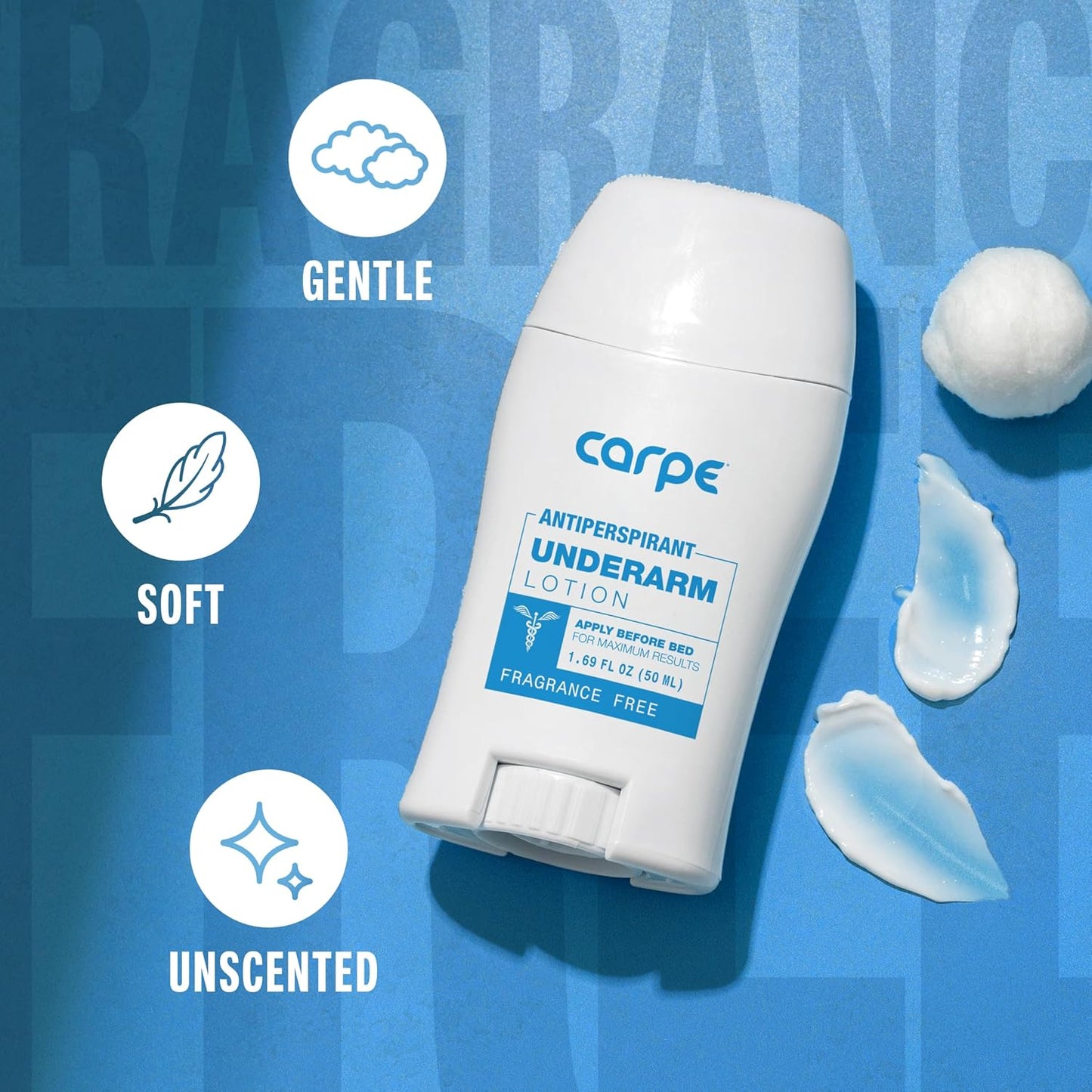 Carpe Underarm Antiperspirant Deodorant Advanced Sweat & Odor Protection Formula - Deodorant for Men & Women Helps Combat Excessive Sweating with Odor Control - Fragrance Free Deodorant (Pack of 3)