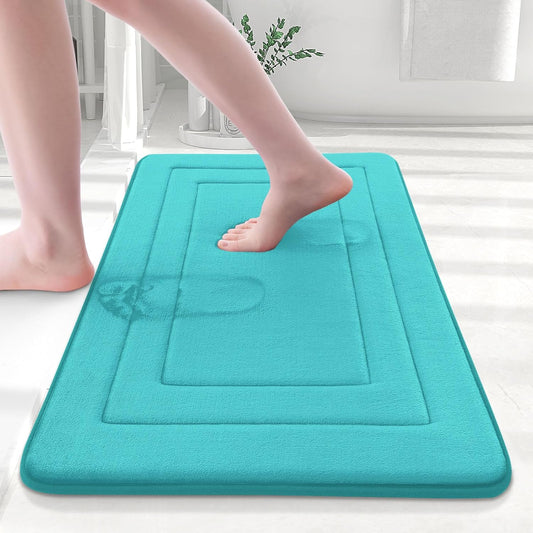 Arotive Memory Foam Bathroom Rug Mat 30x20, Ultra Soft and Absorbent Bath Mat, Machine Wash Dry, Comfortable Bath Rug Carpet for Bathroom Floor, Tub and Shower, Teal