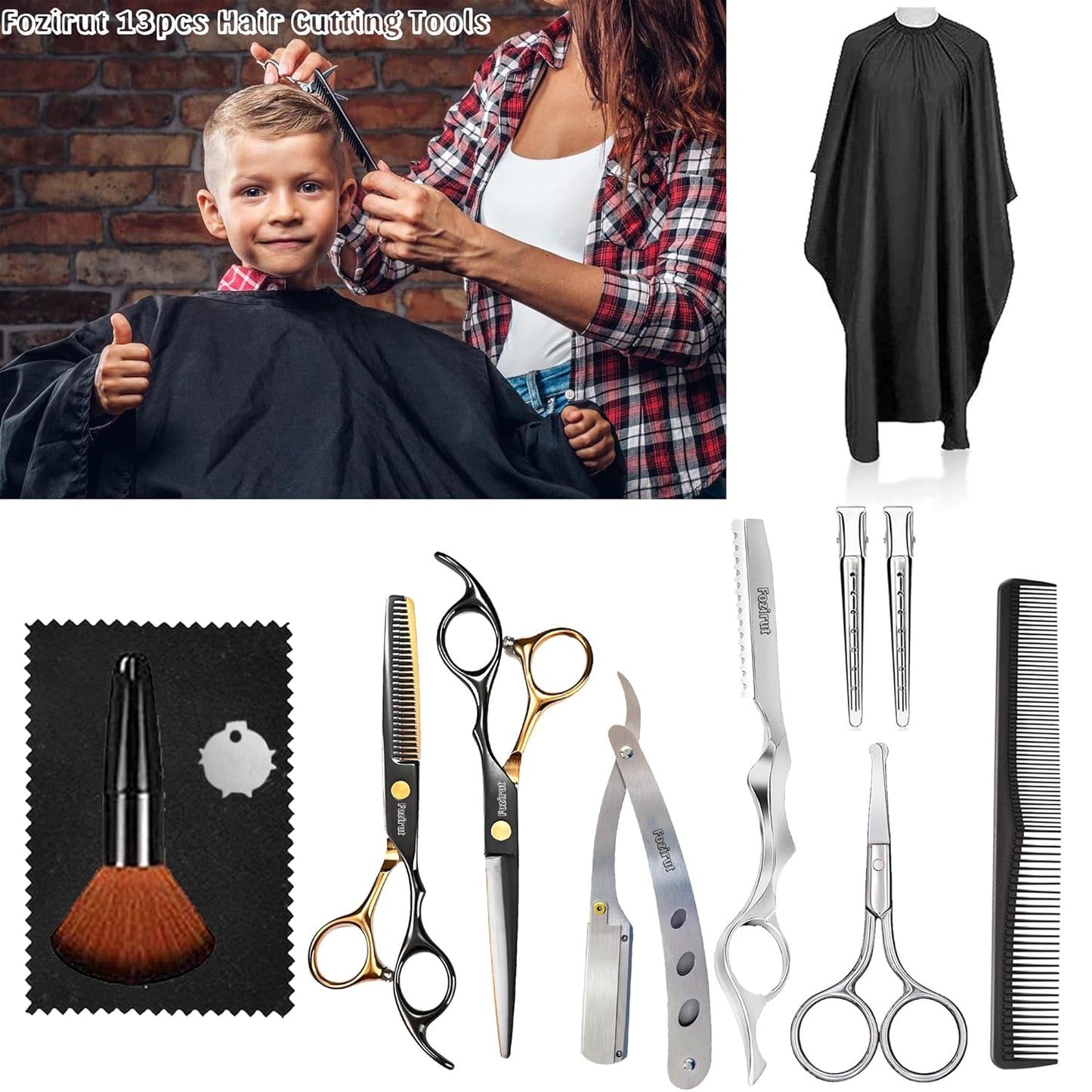 Professional Barber Scissors Hair Cutting Shears Kit, Thinning Shears for Hair Cutting, Haircut Scissors Wig Trimming Texturize Shears Kit for Women Men