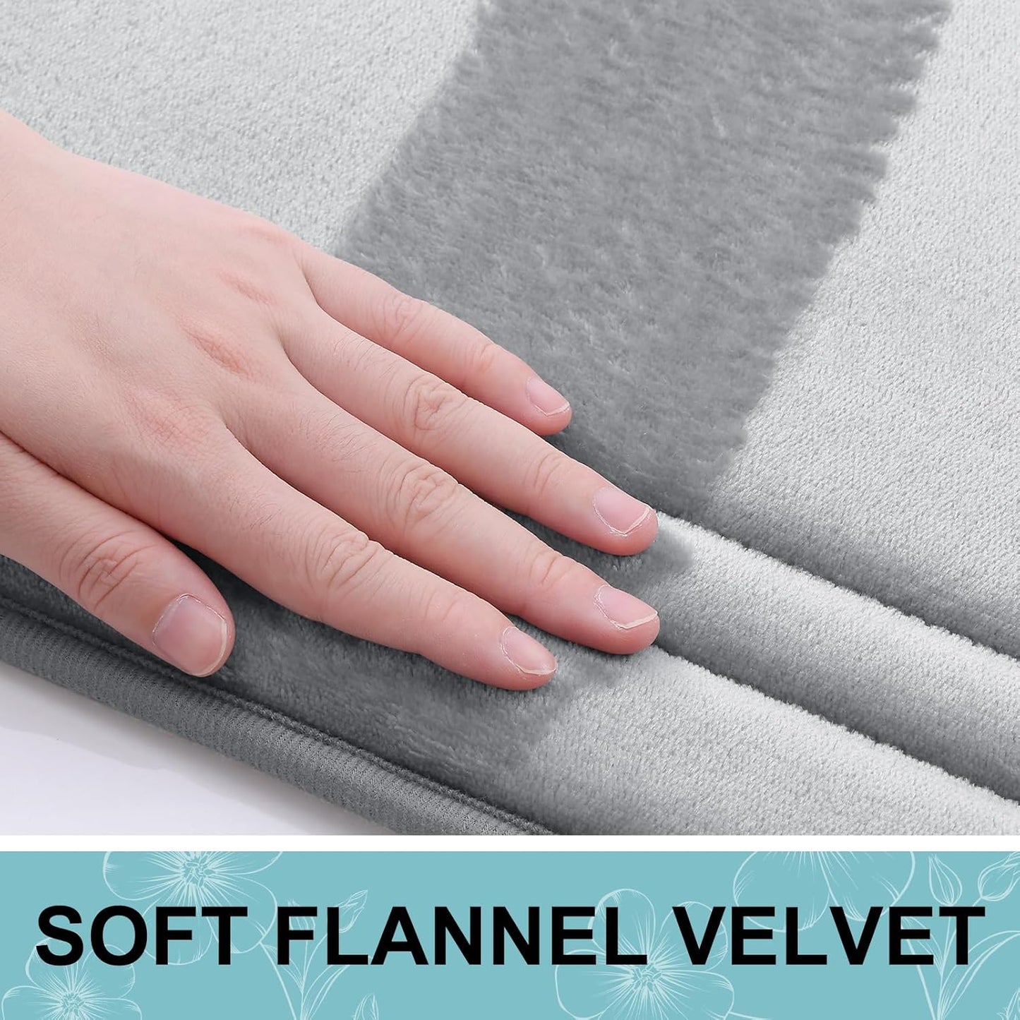 Grandaily Memory Foam Bath Mat Rug 59x20, Ultra Soft, Non-Slip and Absorbent Bathroom Rugs, Machine Wash Dry, Comfortable Bath Carpet for Bathroom Floor, Tub and Shower, Grey