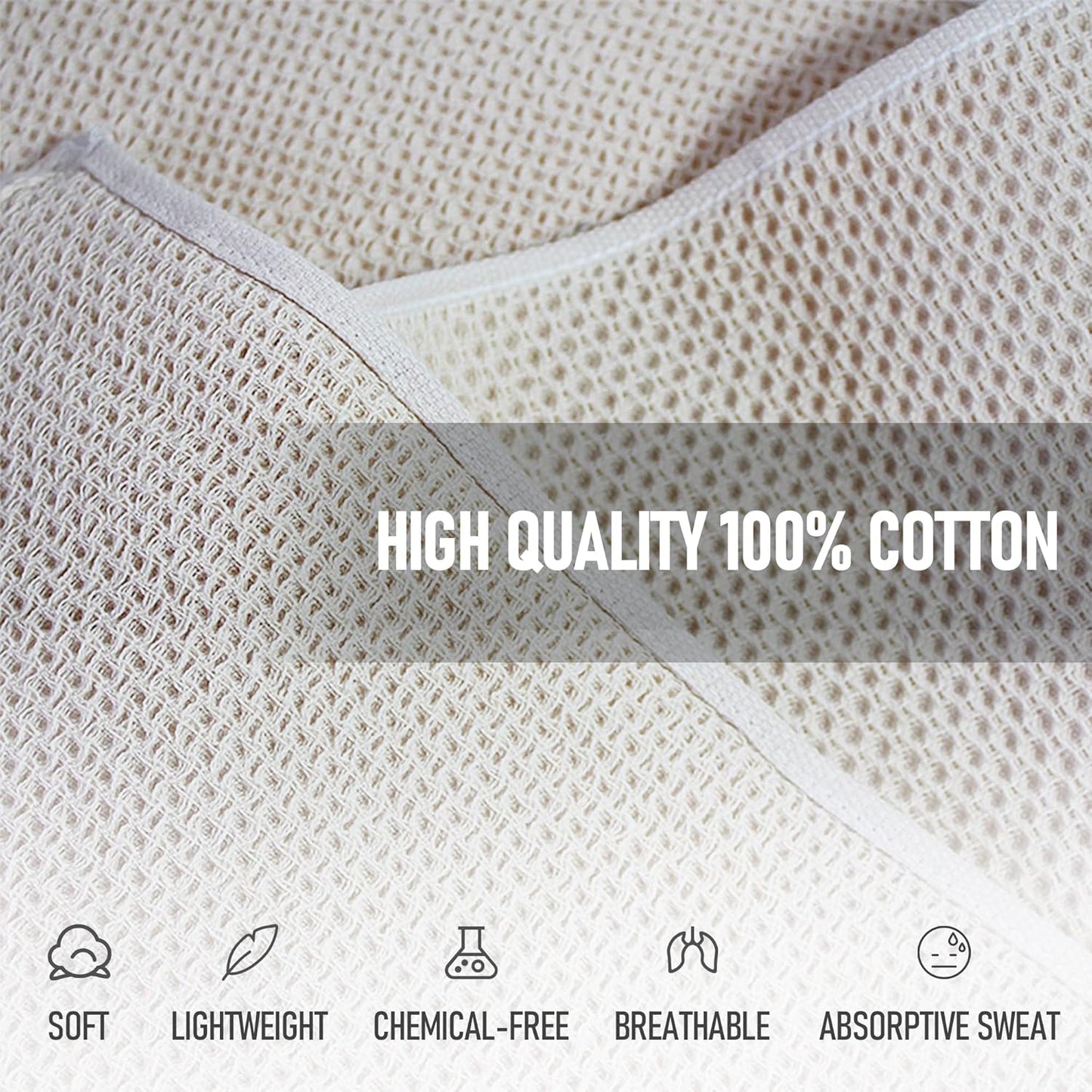 8 Pack Cotton Sports Towel(13.7" x 27.5"), Gym Travel Towel, Cool Waffle Pattern Towel for Neck and Face, Soft Breathable Cold Towel for Yoga, Golf, Gym, Camping, Running, Workout