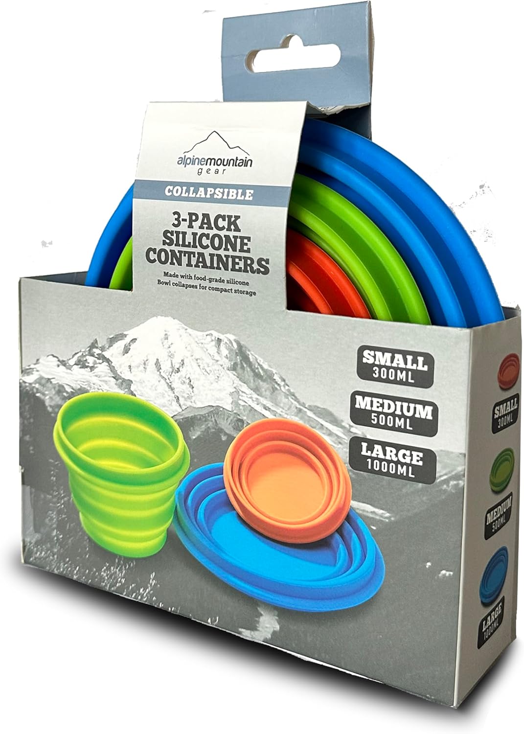 Collapsible Silicone Bowl 3 Pack for Camping and Backpacking - Camping Dishware Gear Essentials in Small/Medium/Large (Made by Caddis Sports)