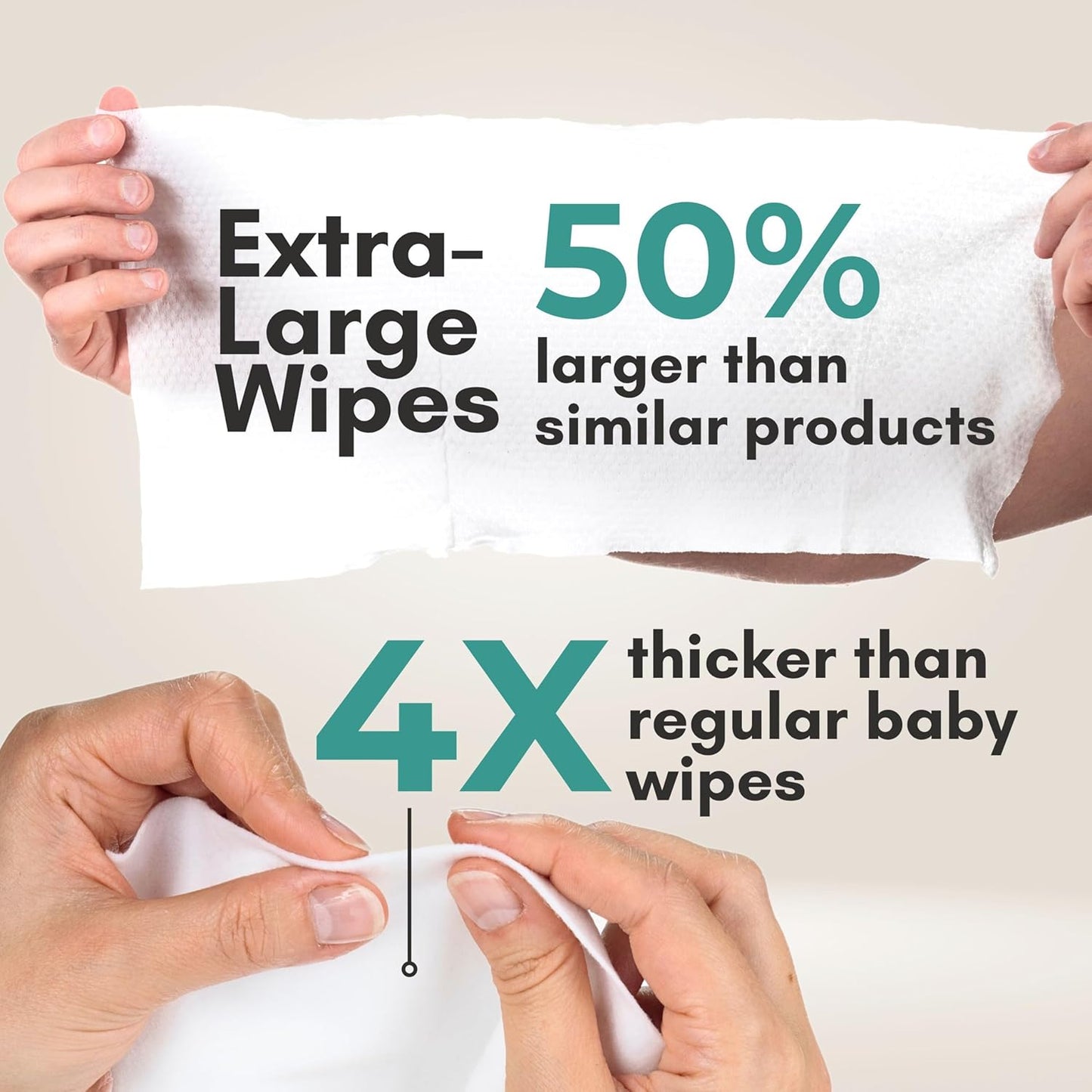 Nurture XL Ultra Thick Body Wipes for Adults w/Aloe | 40 Extra Large Disposable Cloth Wet Cleansing No Rinse Bathing Washcloths, Waterless Shower | Bath Wipe for Women, Men & Elderly