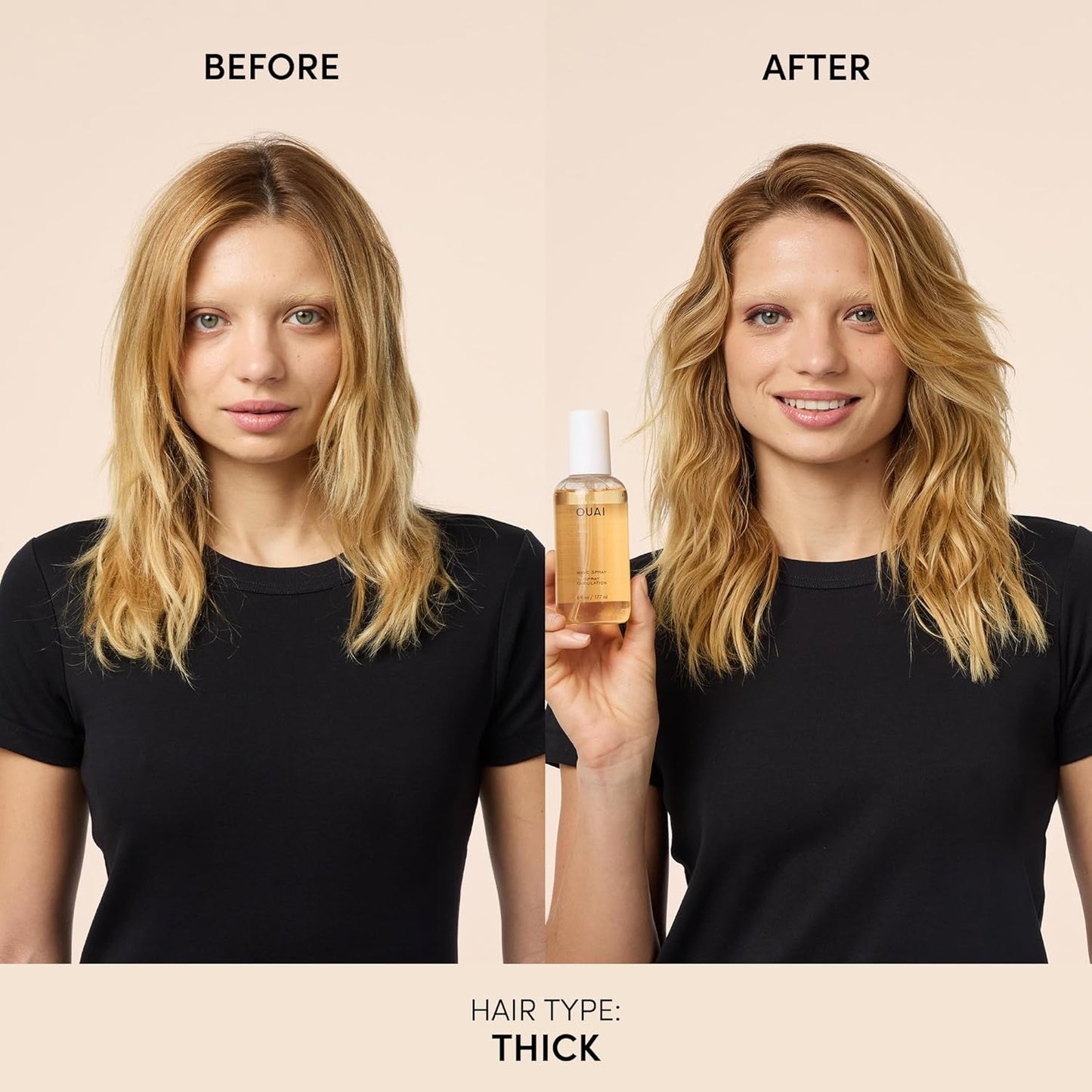 OUAI Travel Size Wave Spray - Texture Spray for Hair with Coconut Oil and Rice Protein - Adds Texture, Volume & Shine for Beach Waves - Paraben Free, Safe for Color & Keratin-Treated Hair (3 fl oz)